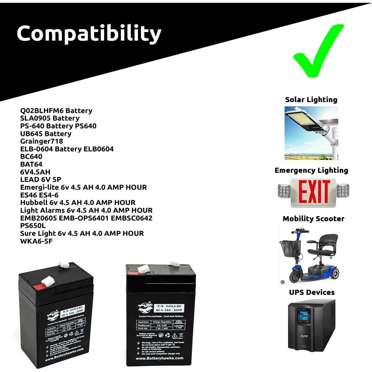 Paquete de 5 Baterías ELB-0604 6V 4.5AH Plomo Sellada