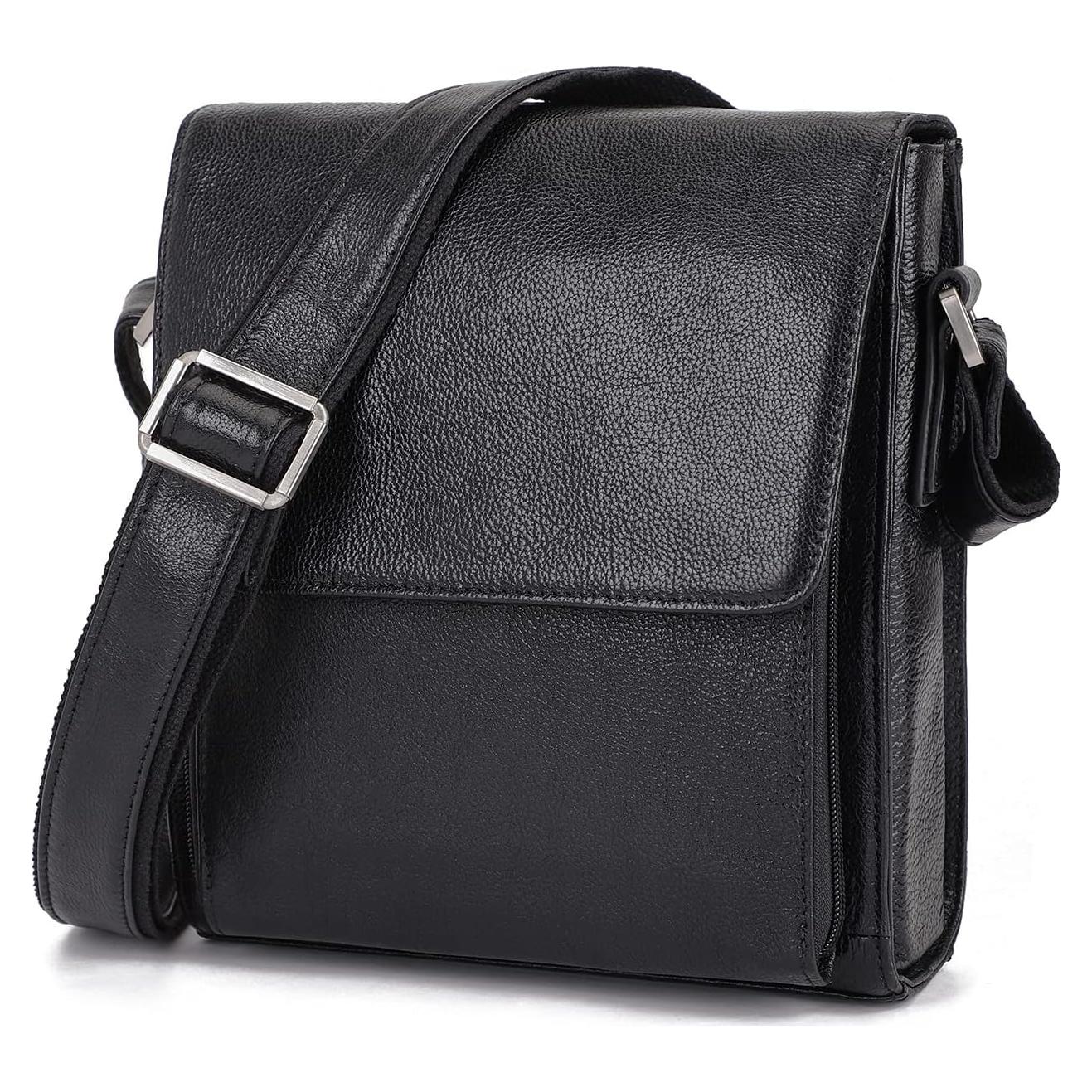 Bolsa Mensajero Cuero Augus Vintage 22x8x25cm Ajustable