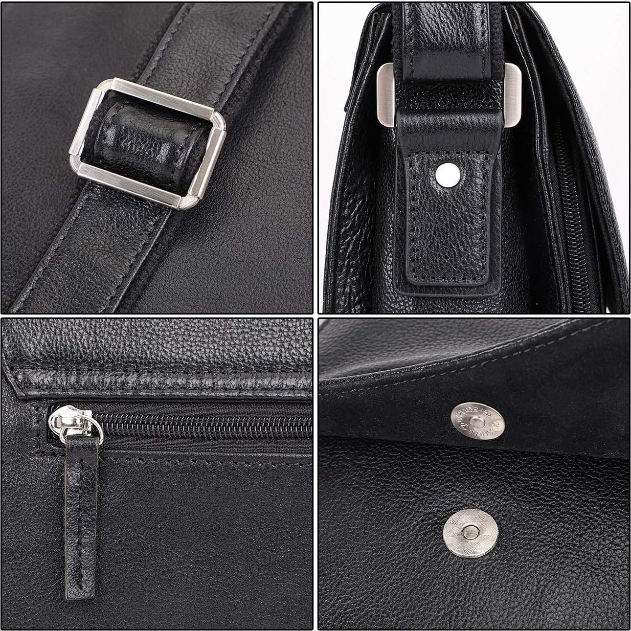 Bolsa Mensajero Cuero Augus Vintage 22x8x25cm Ajustable