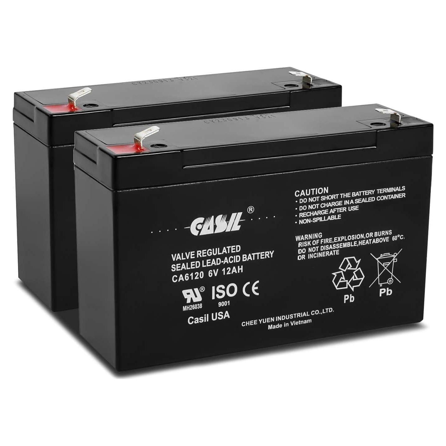 Batería AGM 6V 12Ah Casil CA6120 - Paquete de 2 unidades