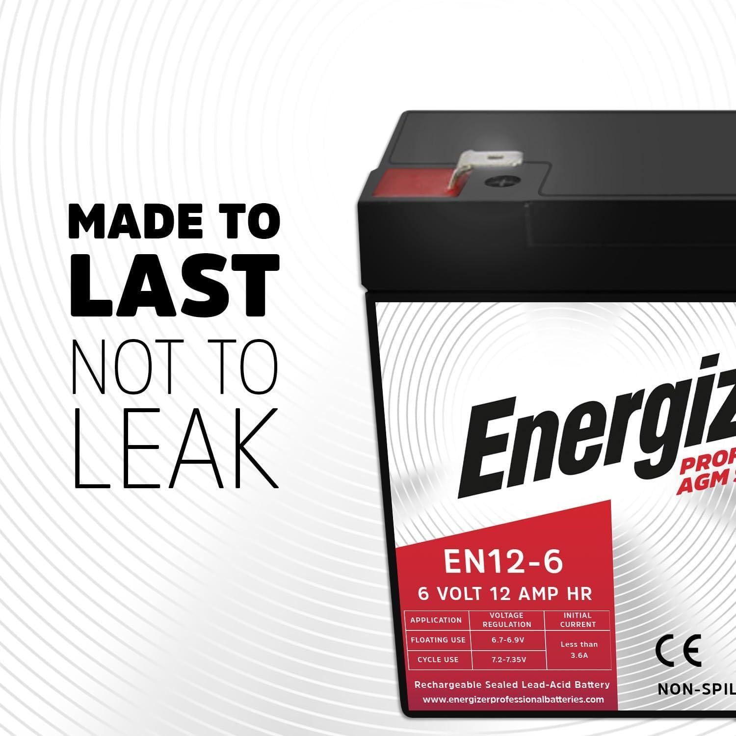 Batería Recargable Energizer EN12-6 AGM 6V 12Ah para Emergencias