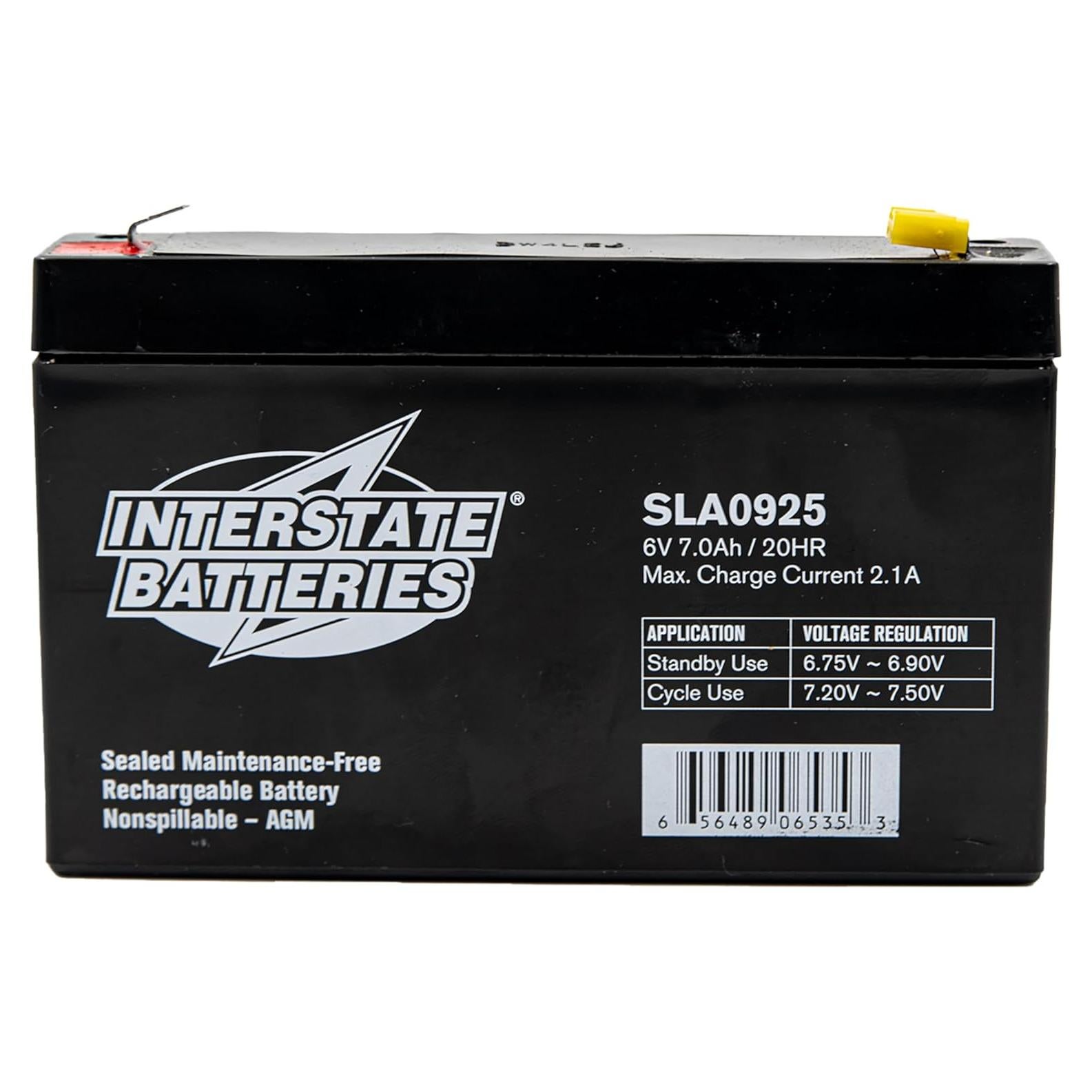 Batería Interstate 6V 7Ah SLA AGM Recargable para UPS y Solar