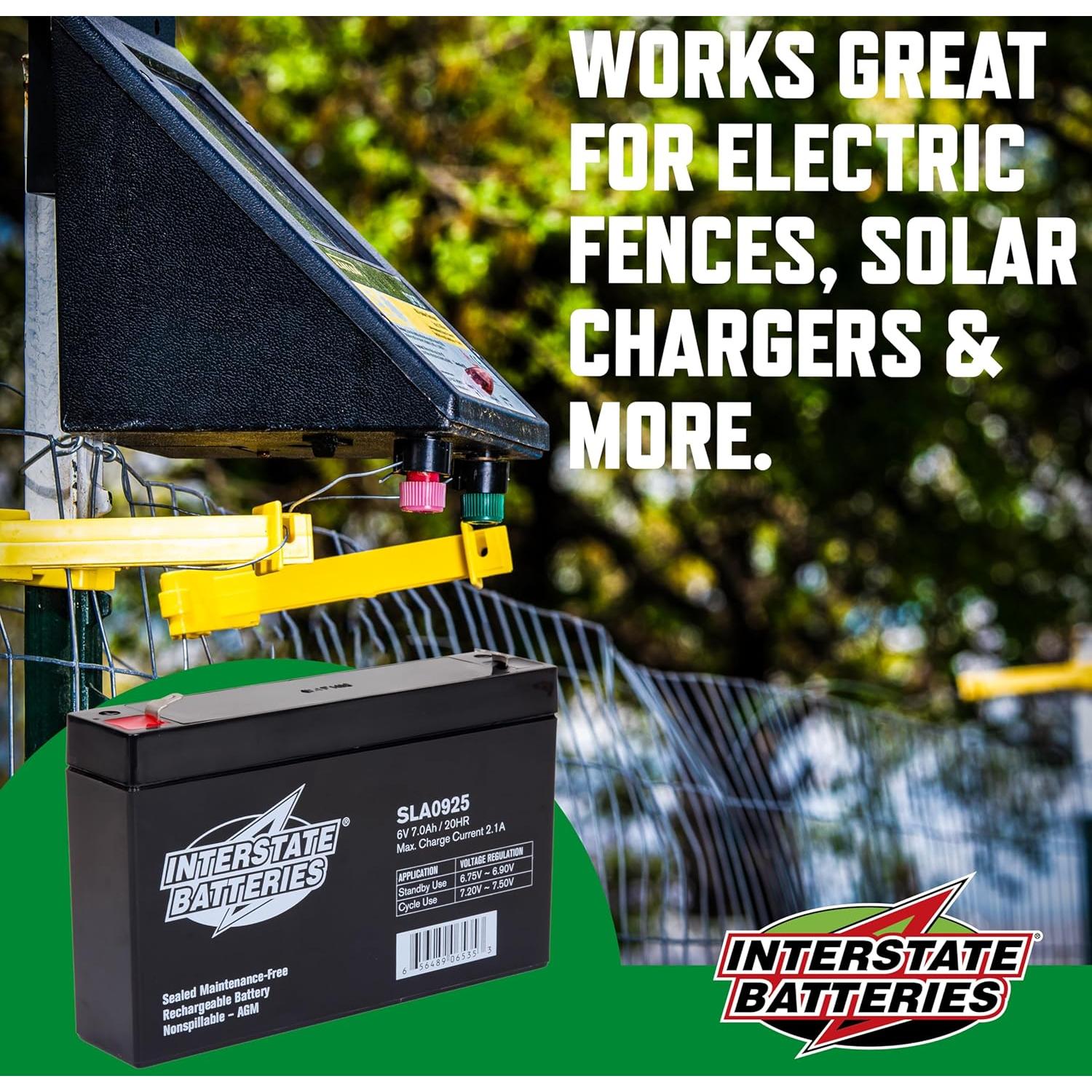 Batería Interstate 6V 7Ah SLA AGM Recargable para UPS y Solar