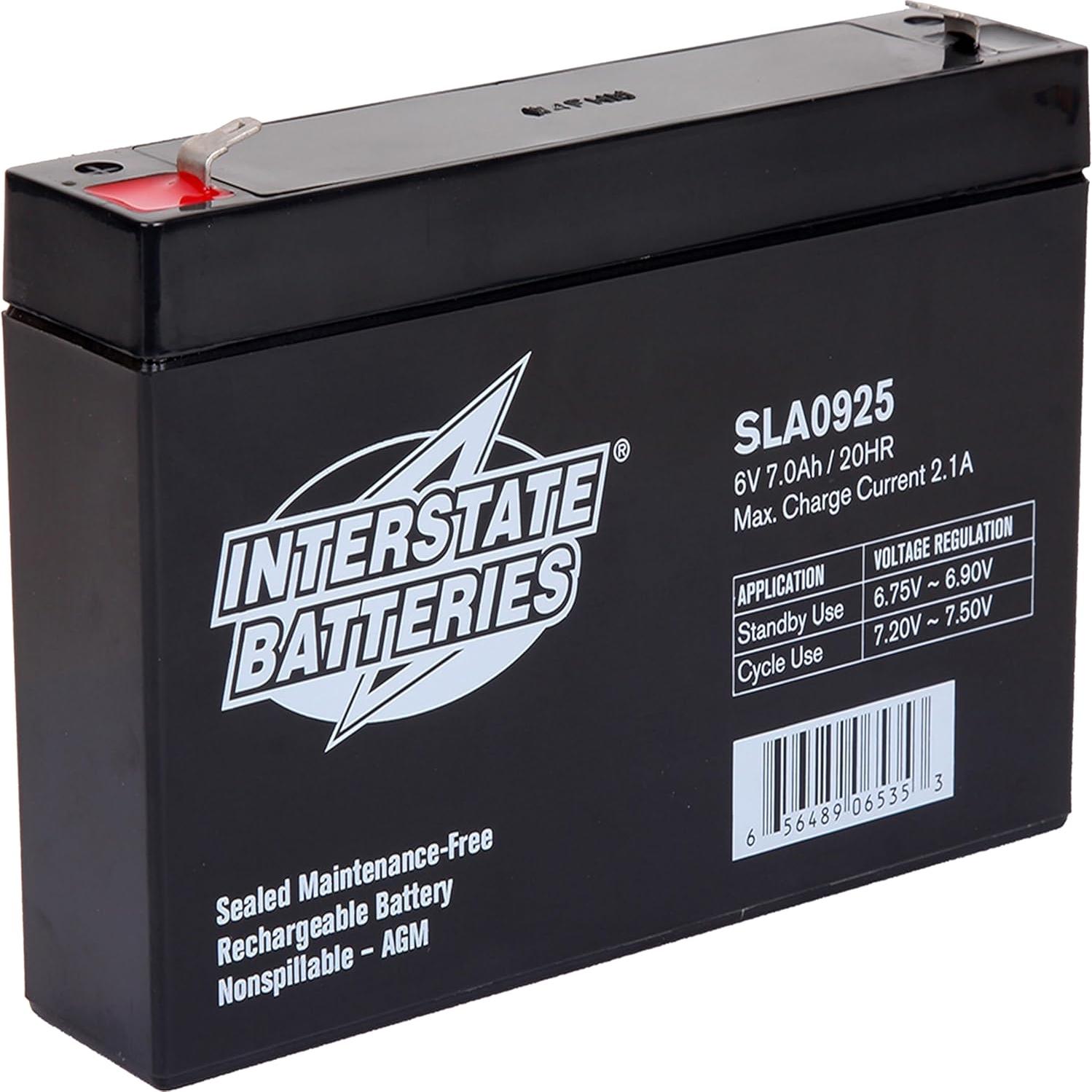 Batería Interstate 6V 7Ah SLA AGM Recargable para UPS y Solar