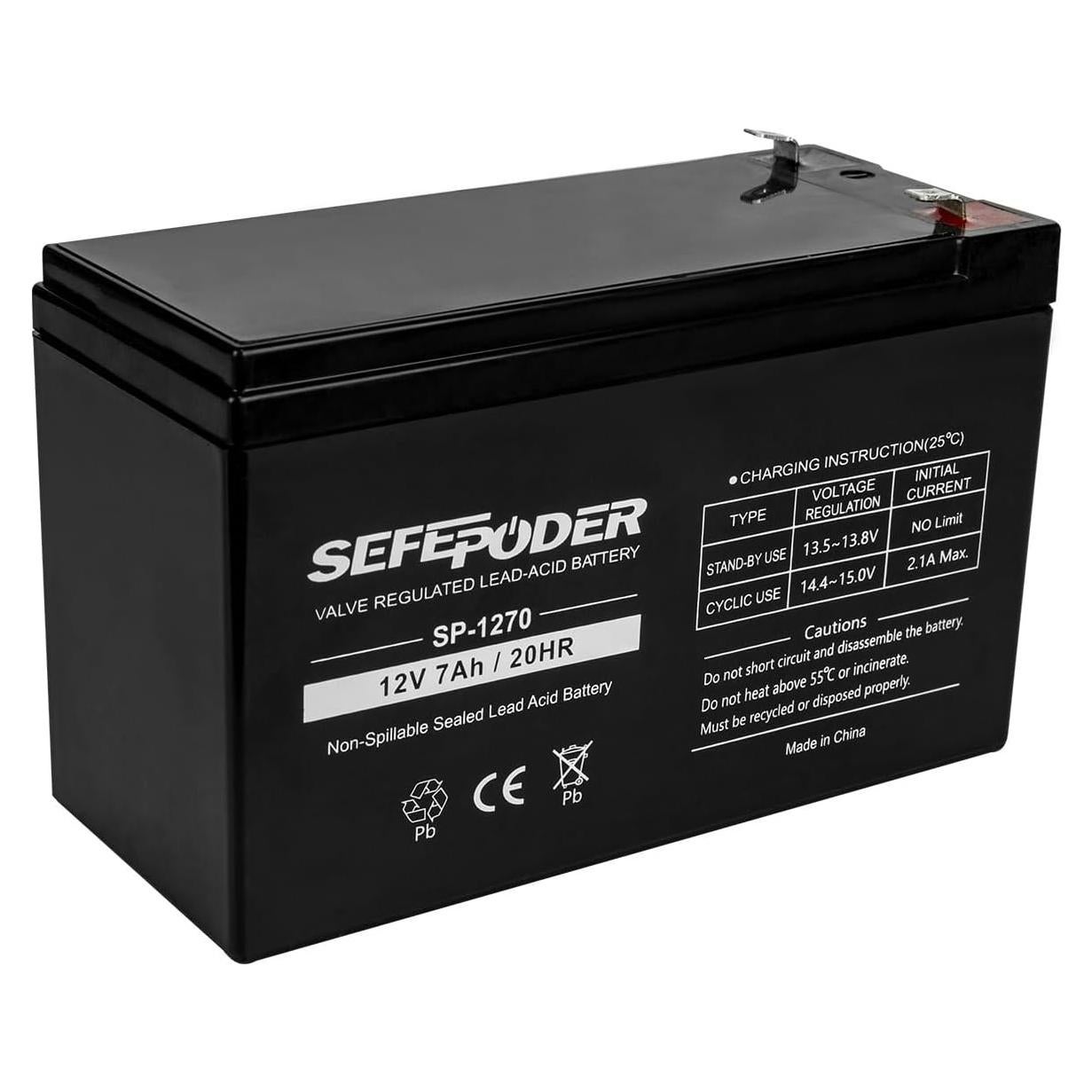 Batería Recargable Plomo Ácido 12V 7Ah SEFEPODER SP-1270