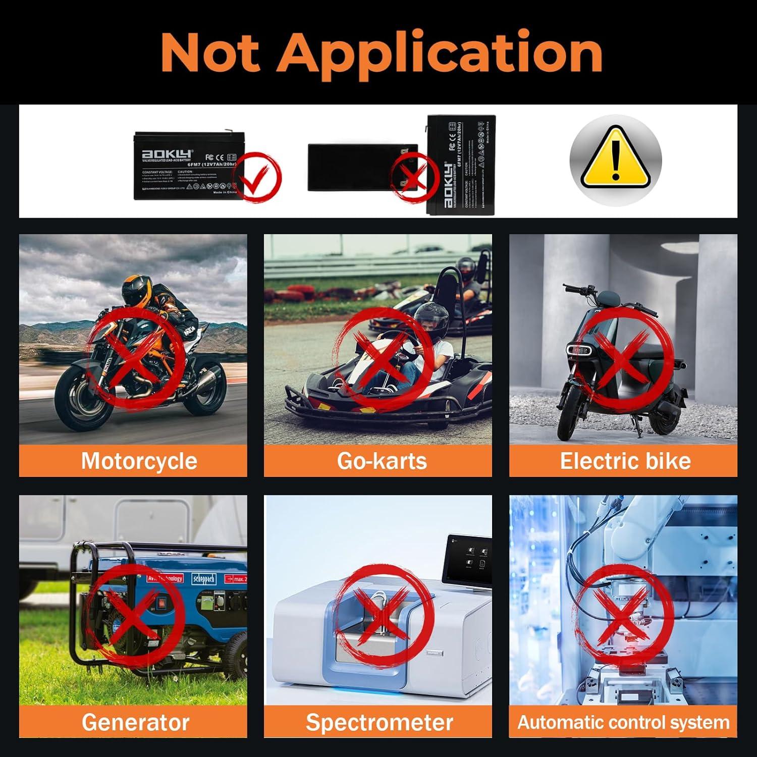 Batería de Plomo Ácido Sellada Aokly 12V 7Ah AGM