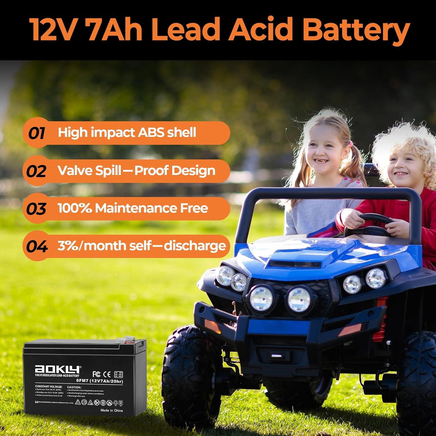 Batería de Plomo Ácido Sellada Aokly 12V 7Ah AGM