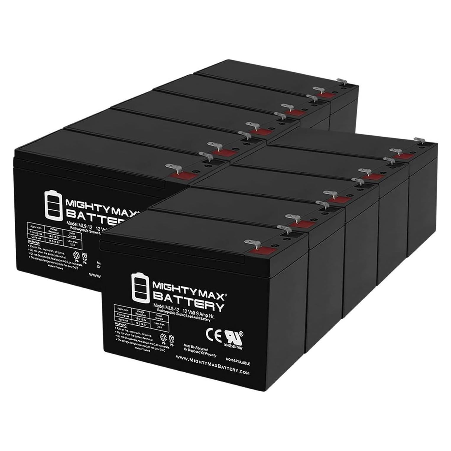 Batería SLA Mighty Max ML9-12 12V 9AH - Paquete de 10