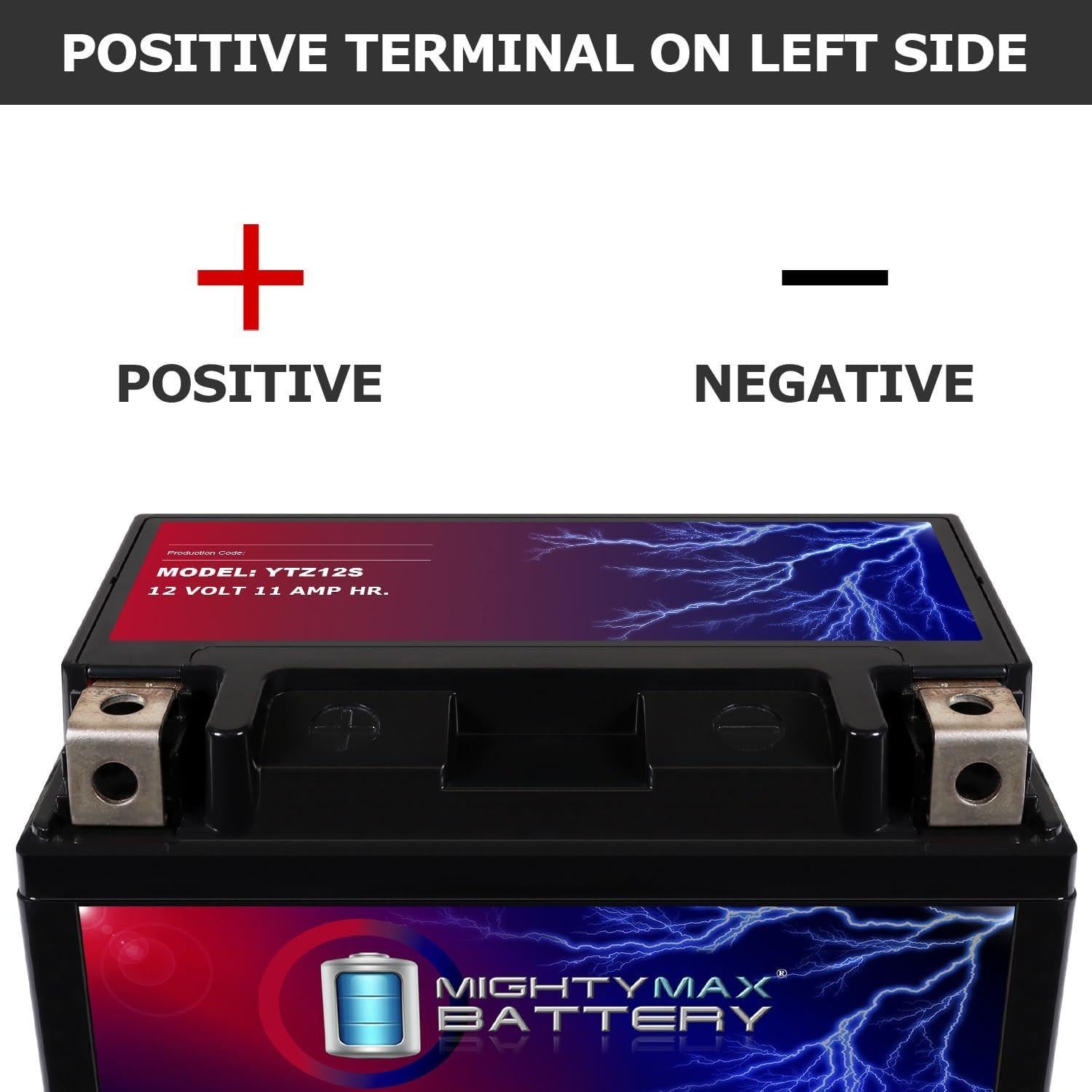 Batería Mighty Max YTZ12S 12V 11AH 210 CCA para Motocicleta