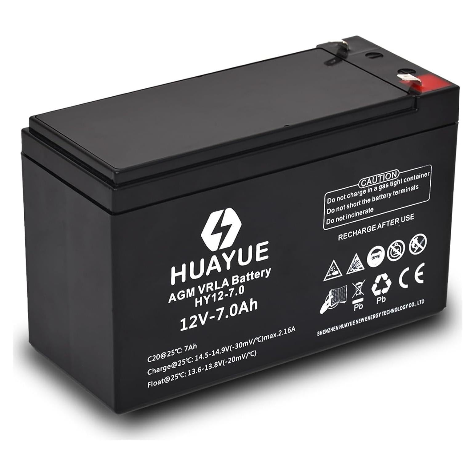 Batería recargable 12V 7Ah HUAYUE VRLA SLA para alarma