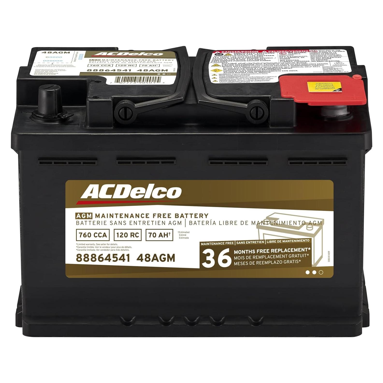 Batería AGM ACDelco 48AGM 70Ah 12V para Vehículos Start/Stop