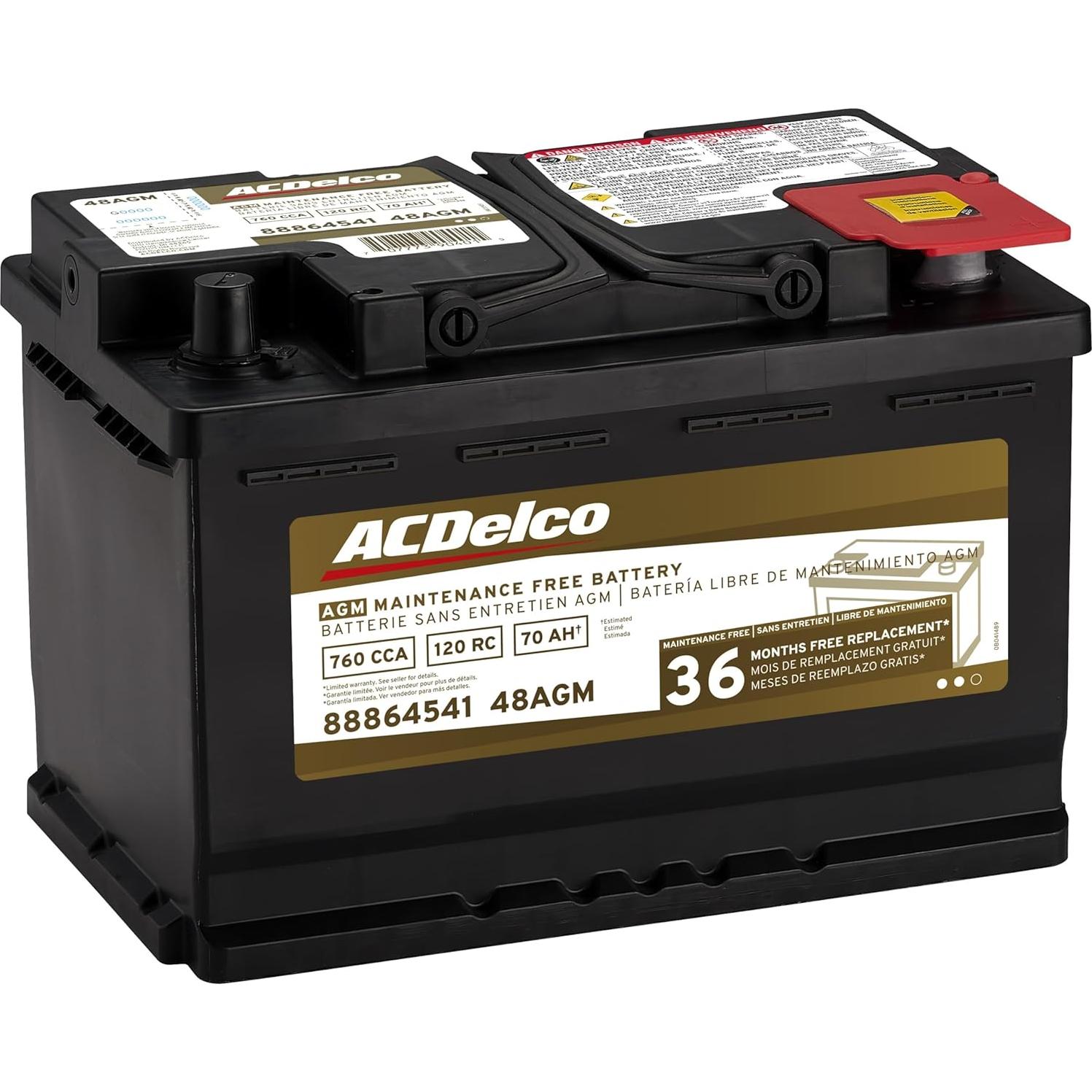 Batería AGM ACDelco 48AGM 70Ah 12V para Vehículos Start/Stop