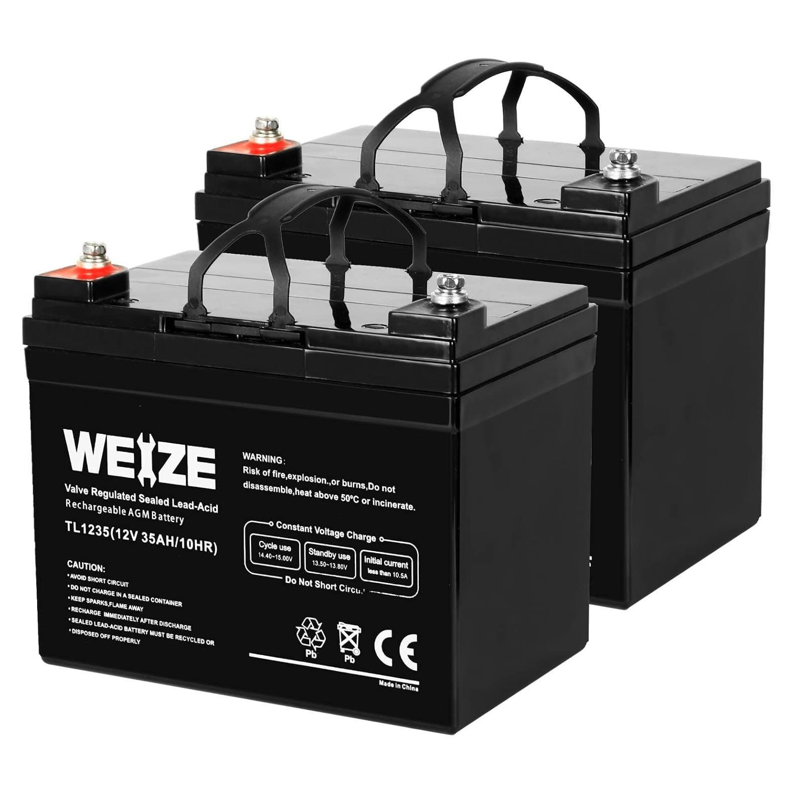 Batería de Ciclo Profundo Weize 12V 35AH - Juego de 2 para Scooter