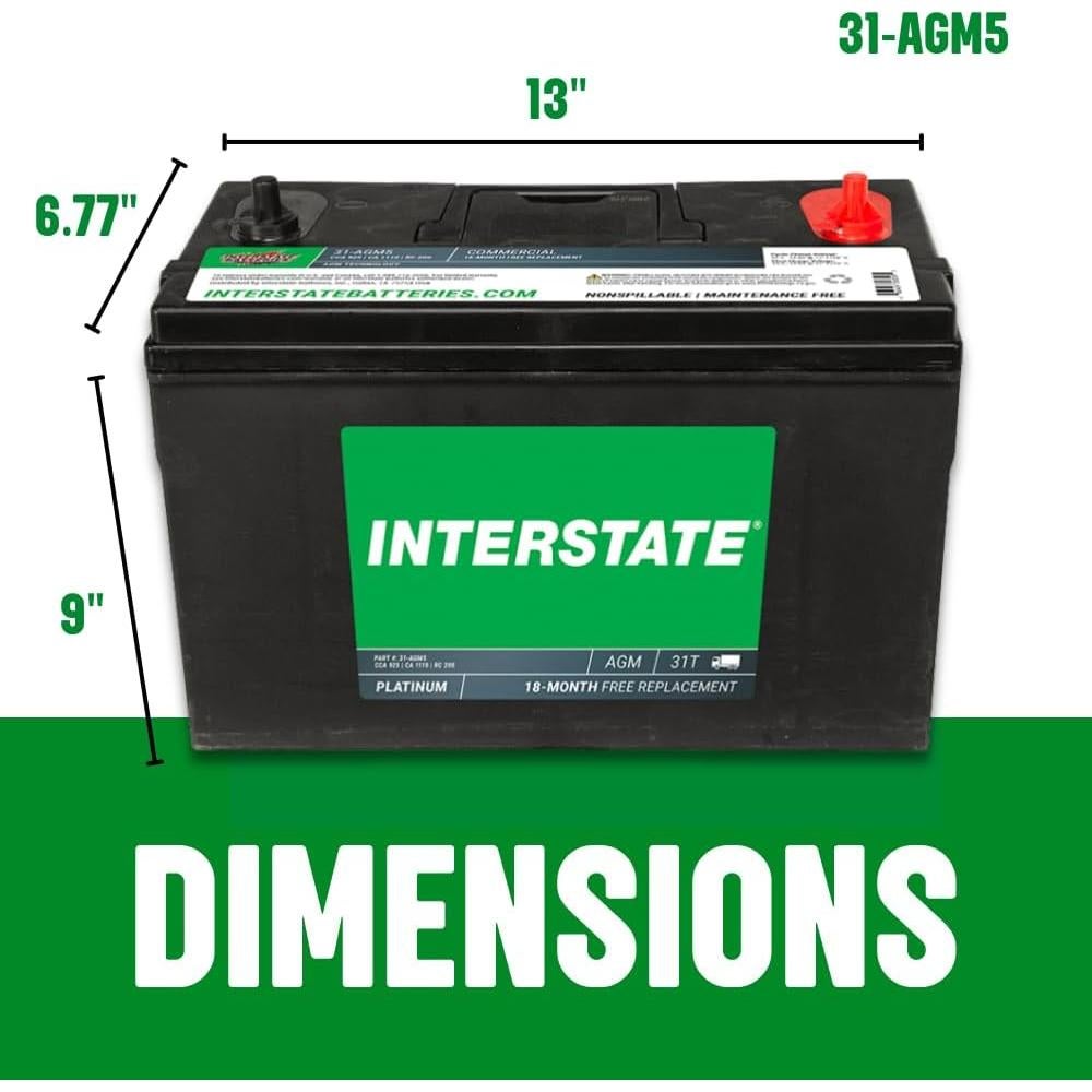 Batería de Ciclo Profundo AGM 12V 100Ah Interstate 31-AGM5
