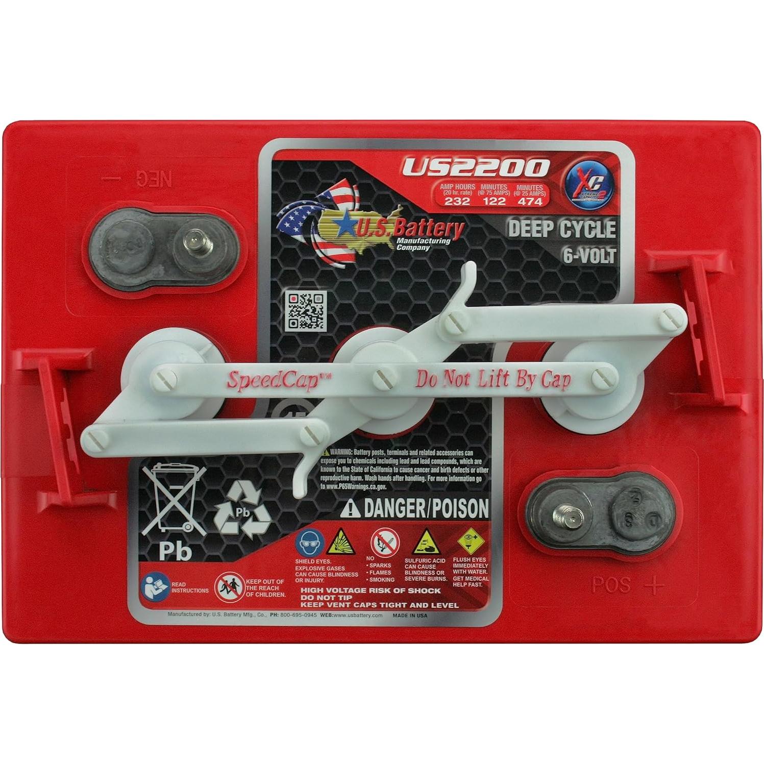 Batería de Ciclo Profundo PowerStar US2200, 6V, 232Ah, Paquete de 4