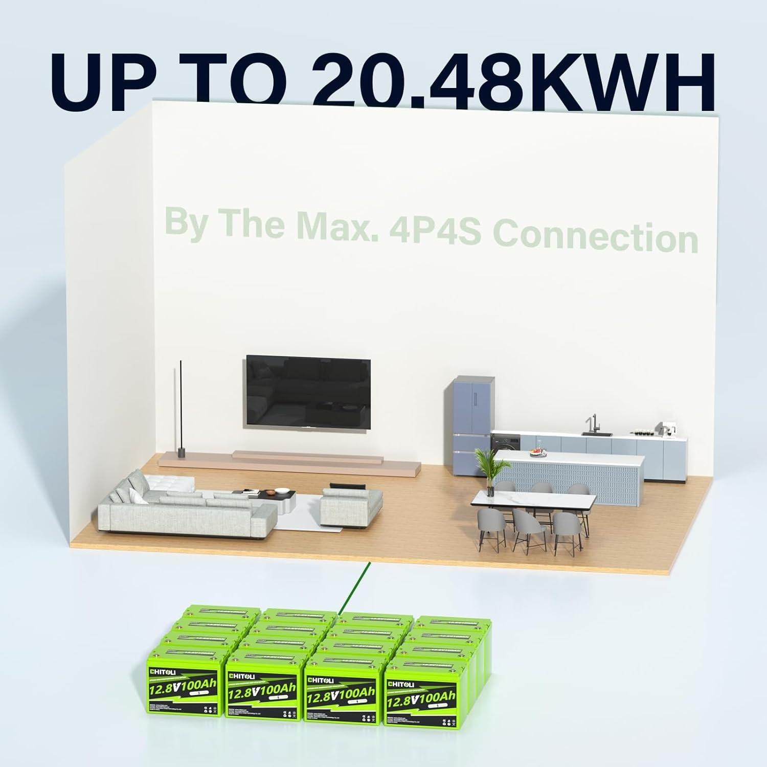 Batería de Litio 12V 100Ah CHITOLI Grupo 24 BMS 100A