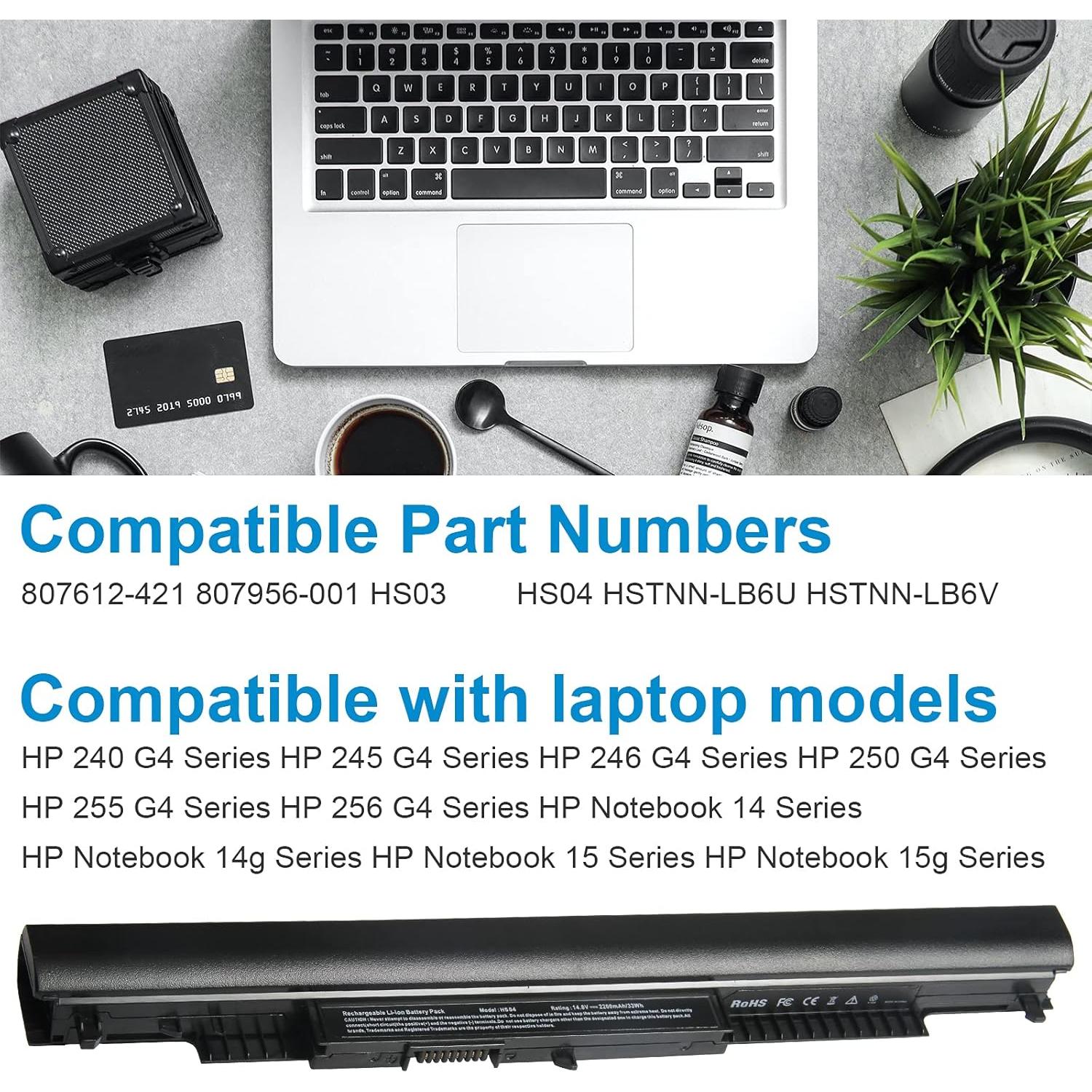 Batería de Reemplazo HP HS04 2200mAh para Notebook 15 Series