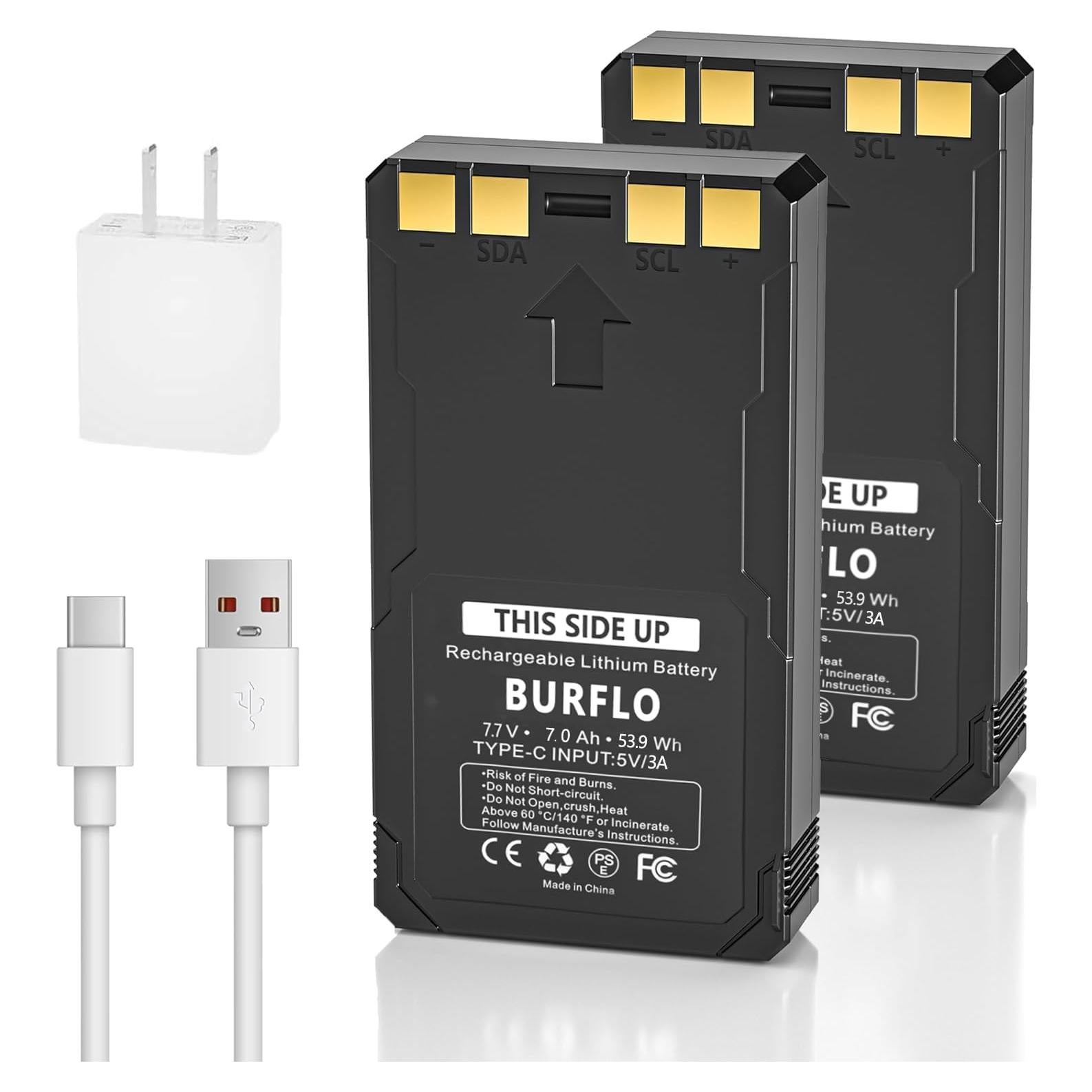 Baterías Recargables BURFLO LIT-22PRO 7000mAh Paquete de 2