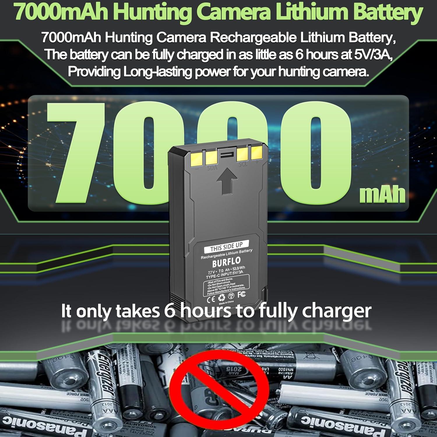 Baterías Recargables BURFLO LIT-22PRO 7000mAh Paquete de 2