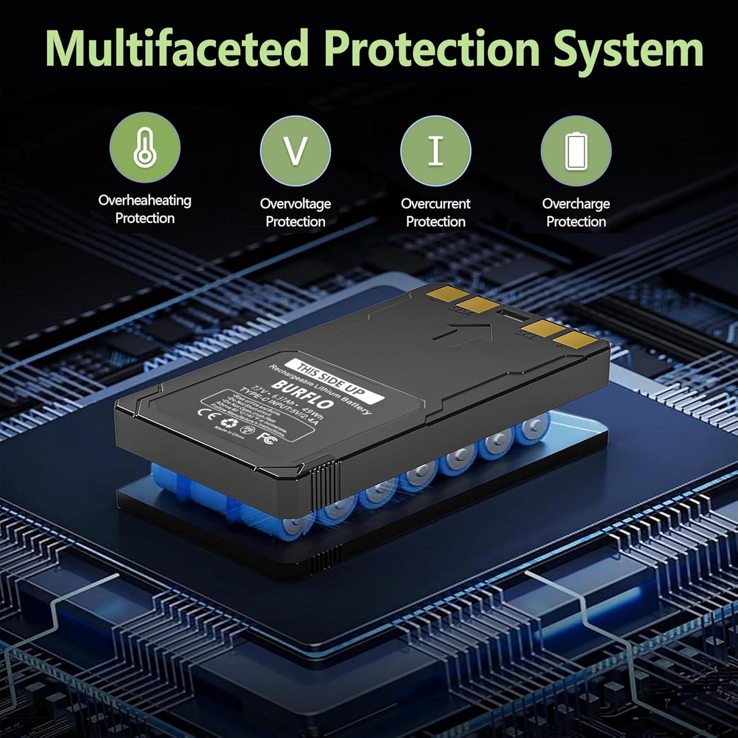 Baterías Recargables BURFLO LIT-22PRO 7000mAh Paquete de 2