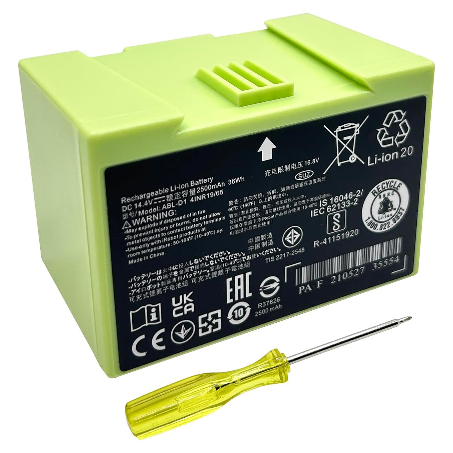 Batería de Reemplazo ABL-D1 para iRobot Roomba i3 i4 i7 i8 14.4V 1800mAh