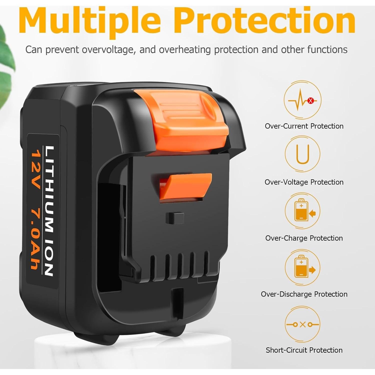 Batería de Litio 12V 7000mAh Reemplazo Dewalt DCB127