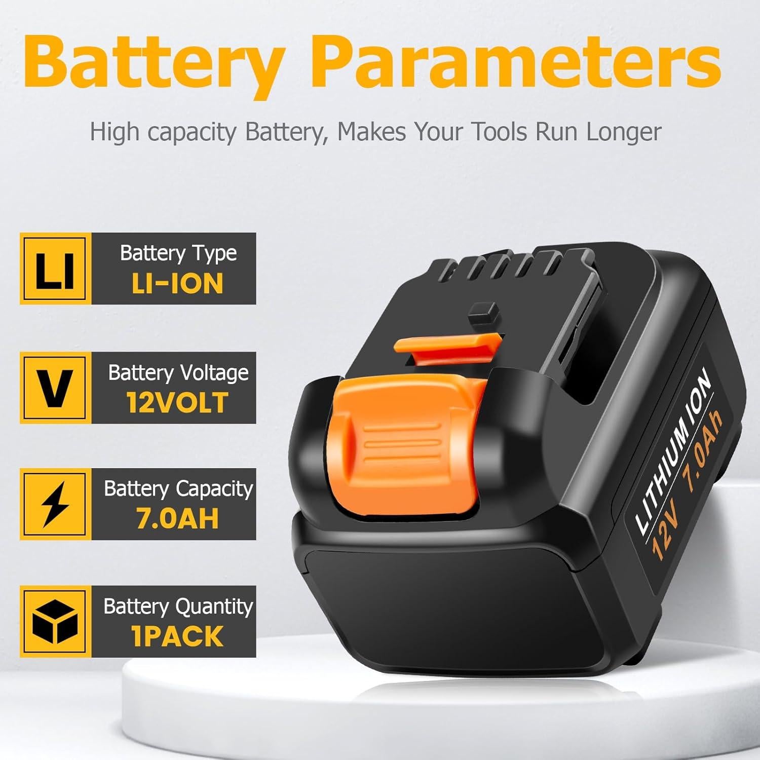 Batería de Litio 12V 7000mAh Reemplazo Dewalt DCB127