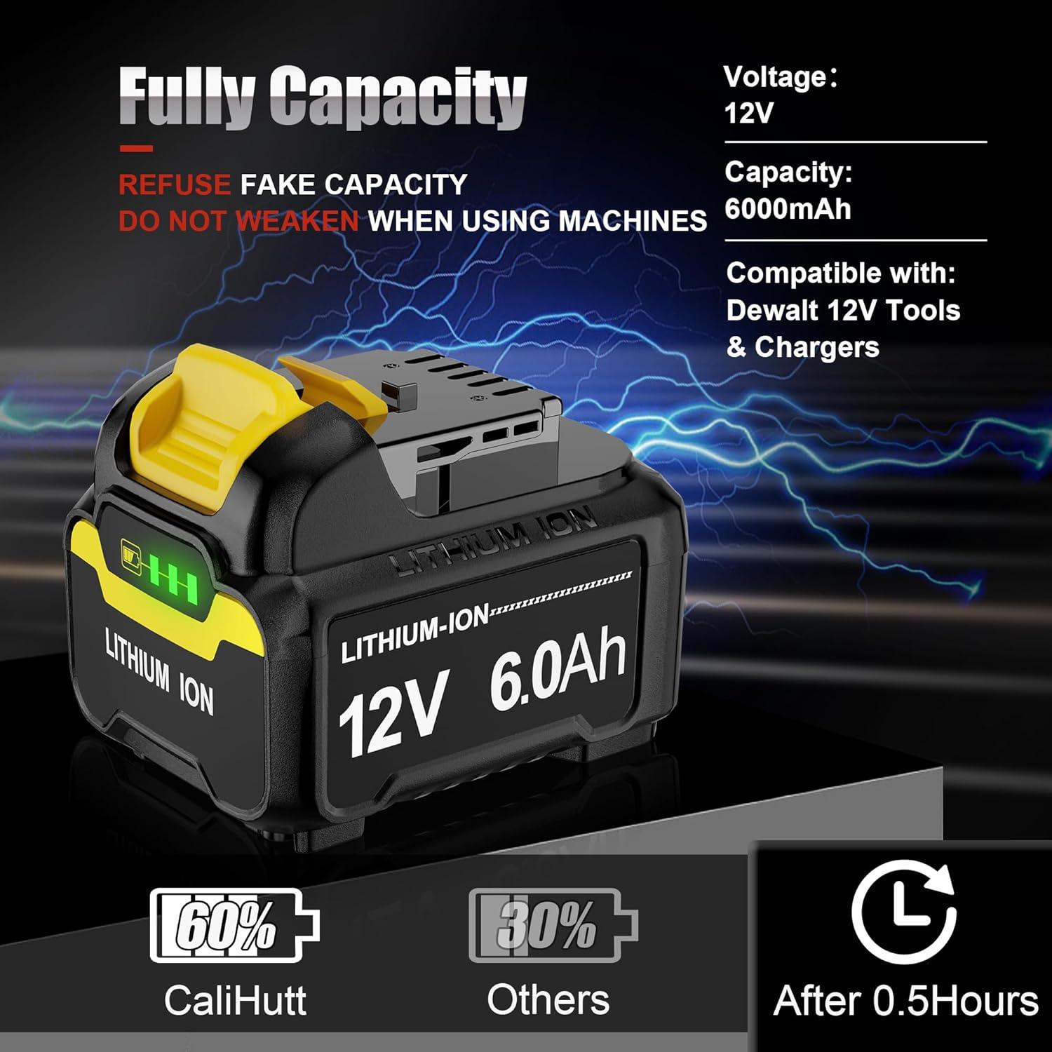 Batería de Reemplazo 12V 6.0Ah TenHutt para Dewalt