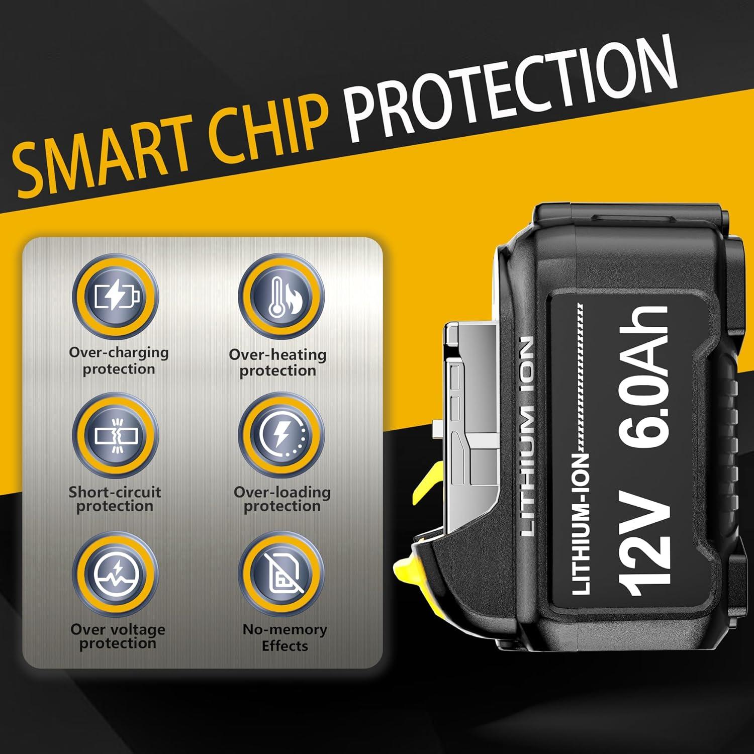 Batería de Reemplazo 12V 6.0Ah TenHutt para Dewalt