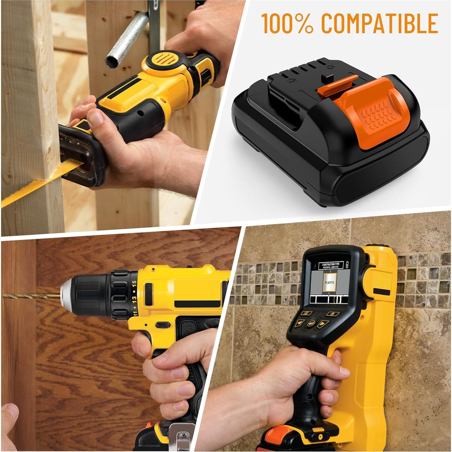 2 Baterías de Litio 12V 4000mAh Dewalt DCB120 DCB121 DCB127