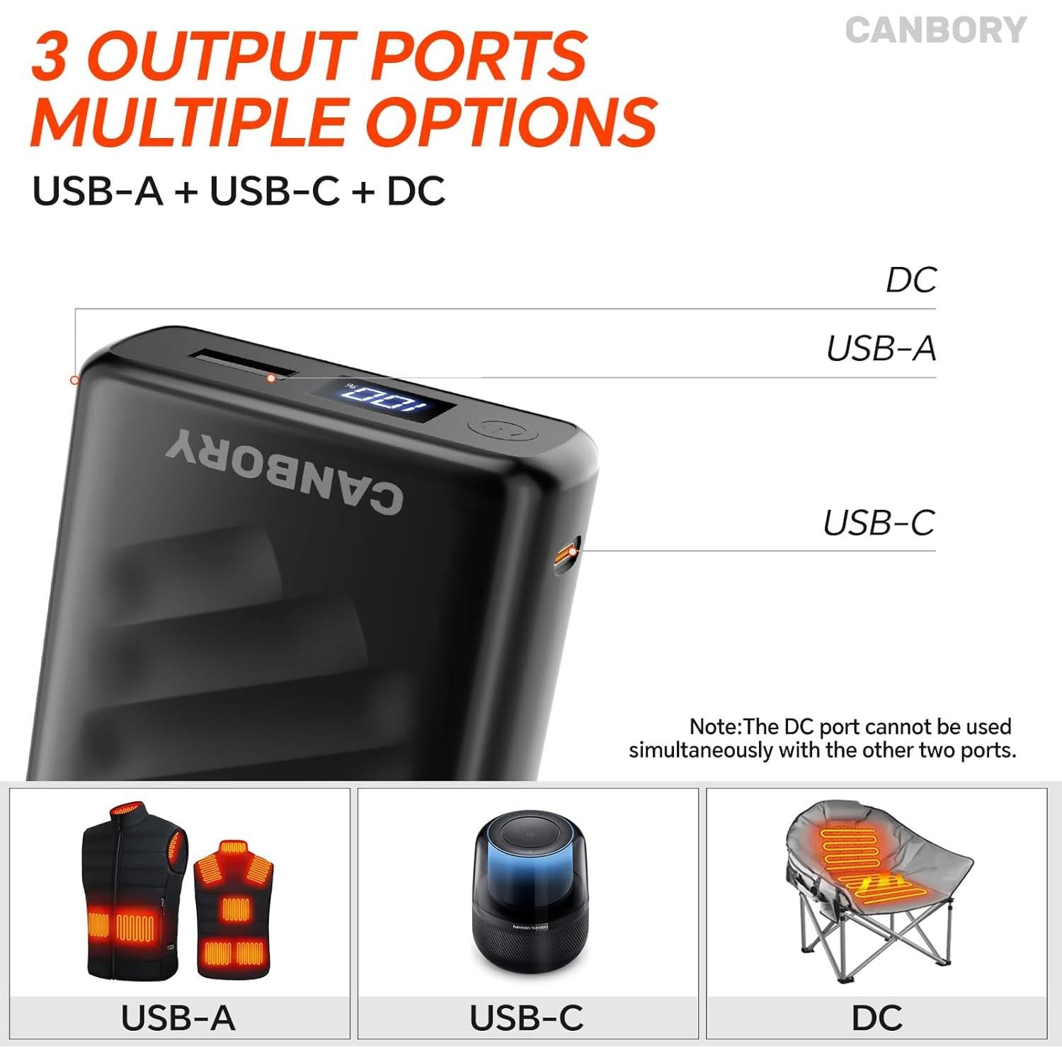 Batería Recargable 12V 20000mAh USB-C PD 18W - R-TAX