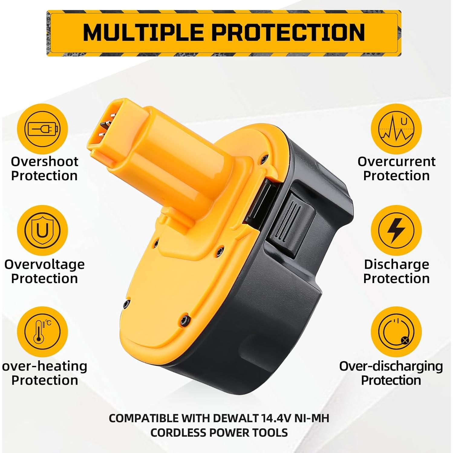 Baterías Recargables Ni-MH Dewalt 14.4V 4800mAh 2Pack
