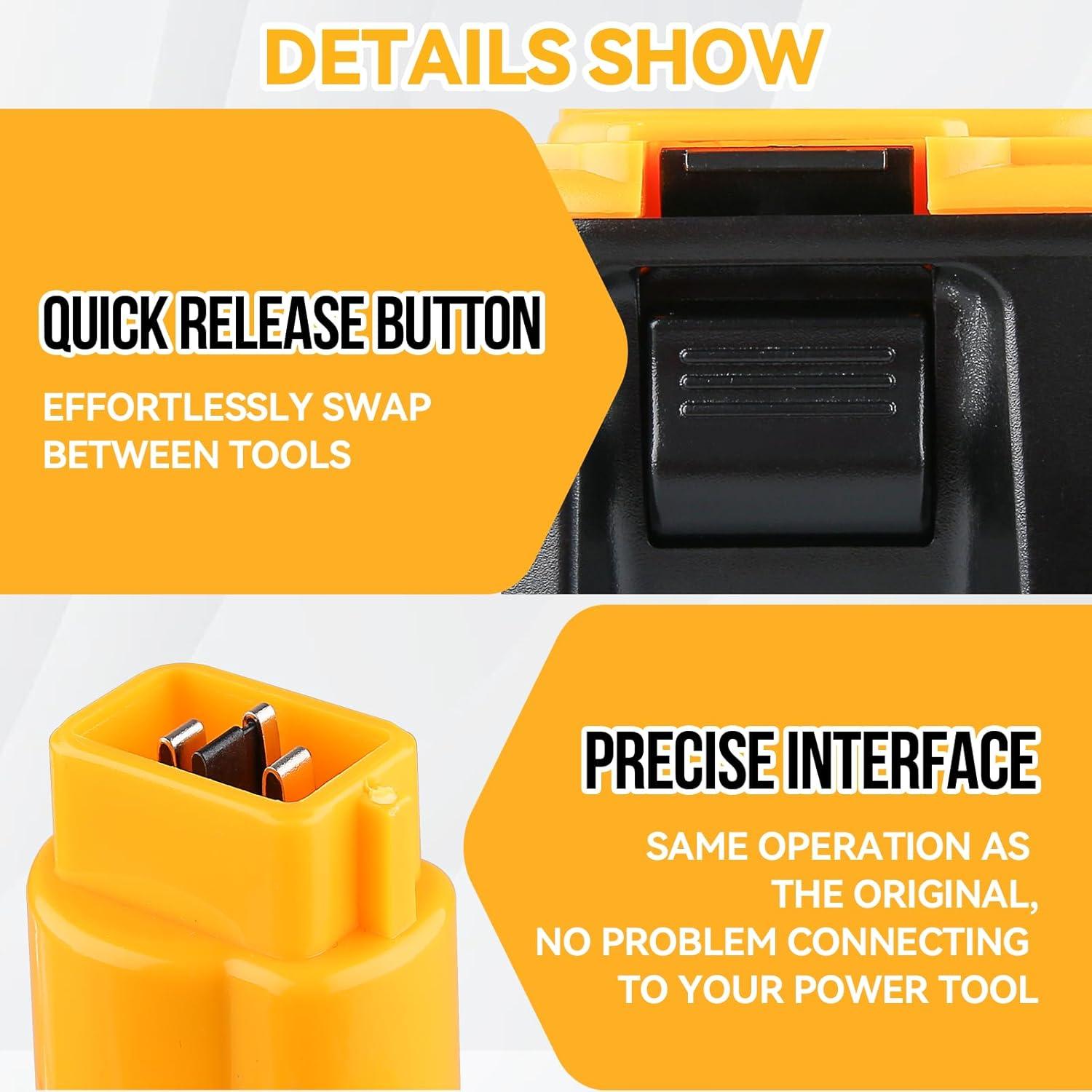 Batería Recargable Ni-MH Dewalt DC9091 14.4V 4800mAh Paquete de 2