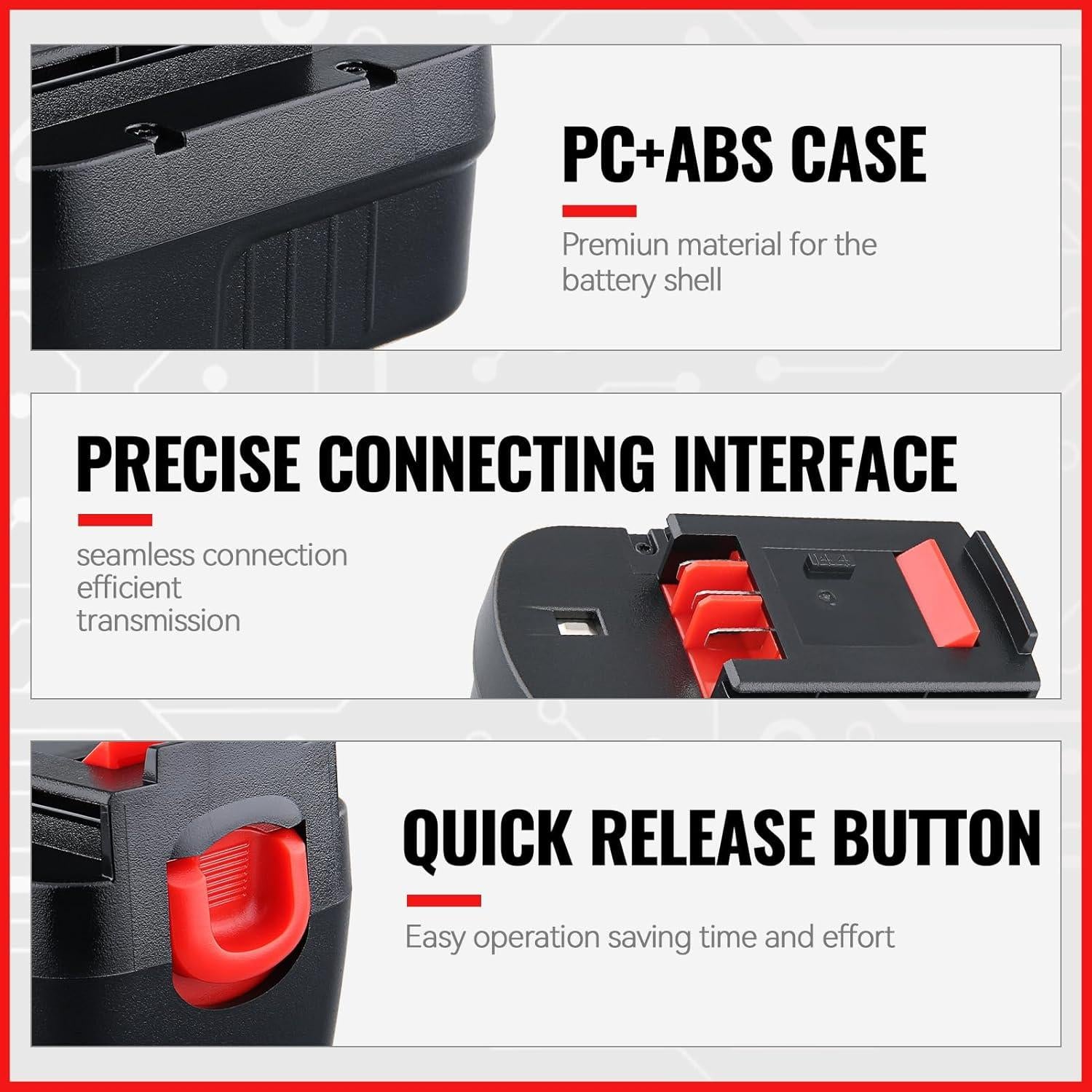 Paquete de 2 Baterías Ni-MH 14.4V 4.8Ah Black and Decker