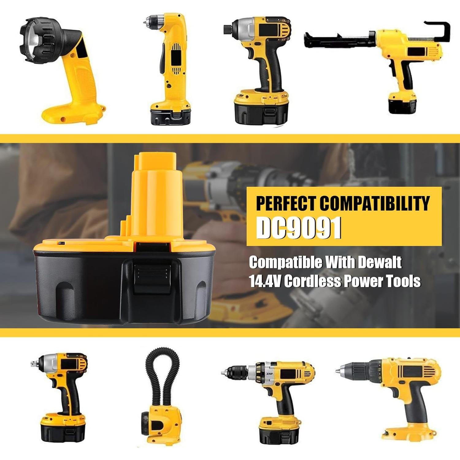 Batería de Reemplazo Ni-Mh 4.8Ah Dewalt 14.4V - 2 Paquete