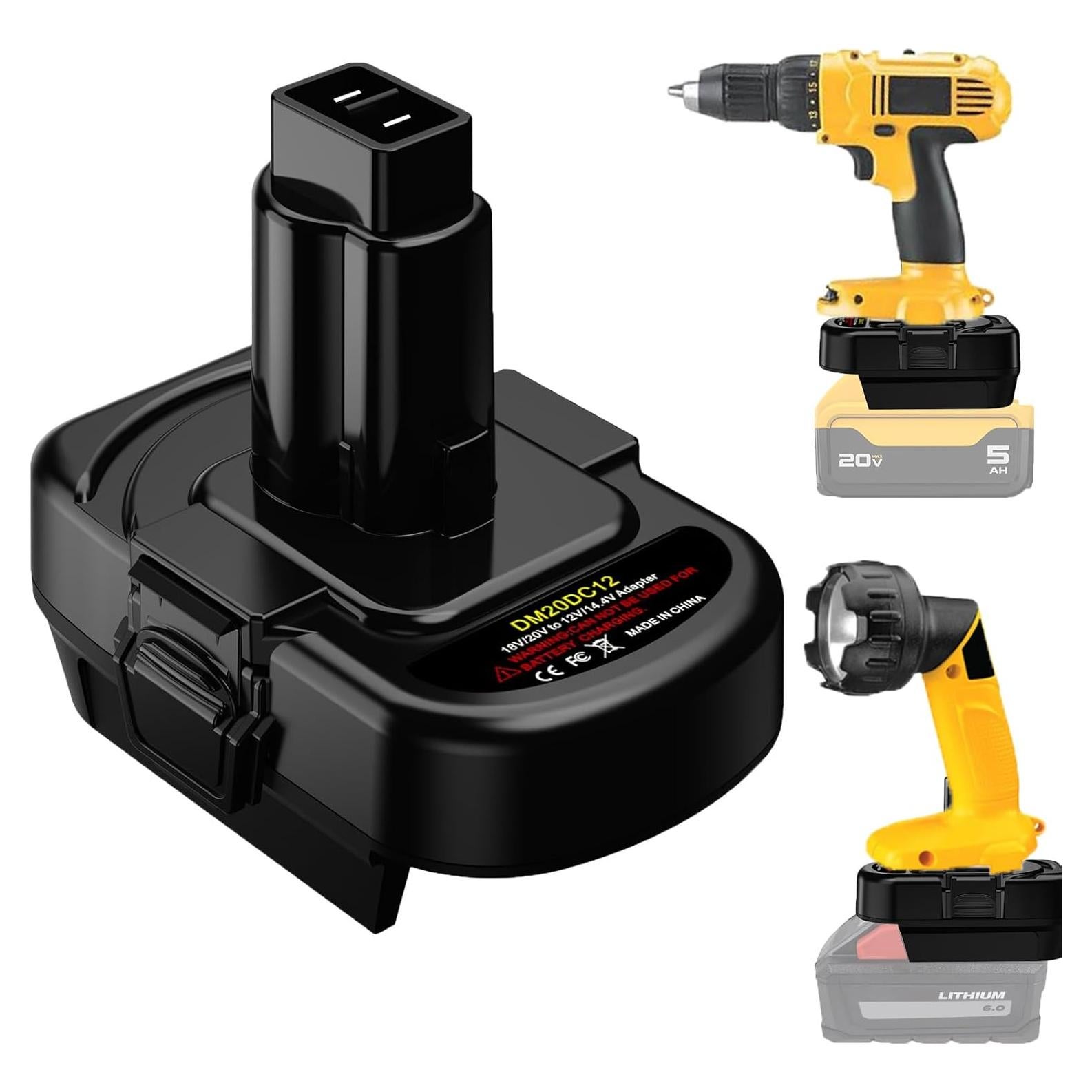 Adaptador de Batería UNIKI para DeWalt y Milwaukee 12V/14.4V