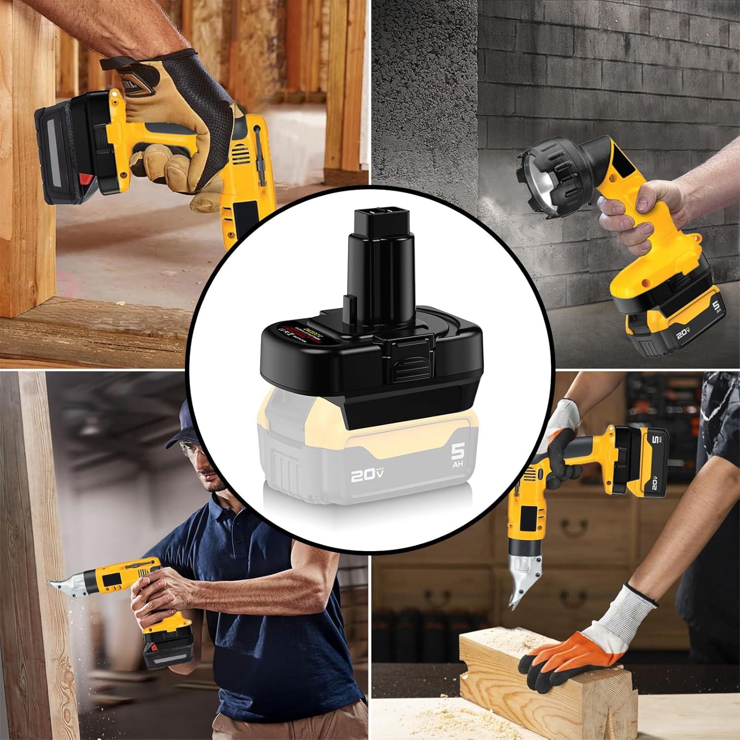 Adaptador de Batería UNIKI para DeWalt y Milwaukee 12V/14.4V