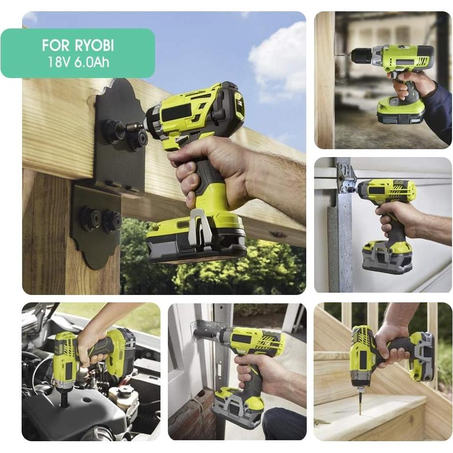 Batería de Litio 6.0Ah TenHutt para Ryobi 18V ONE+ - 2 Paquetes