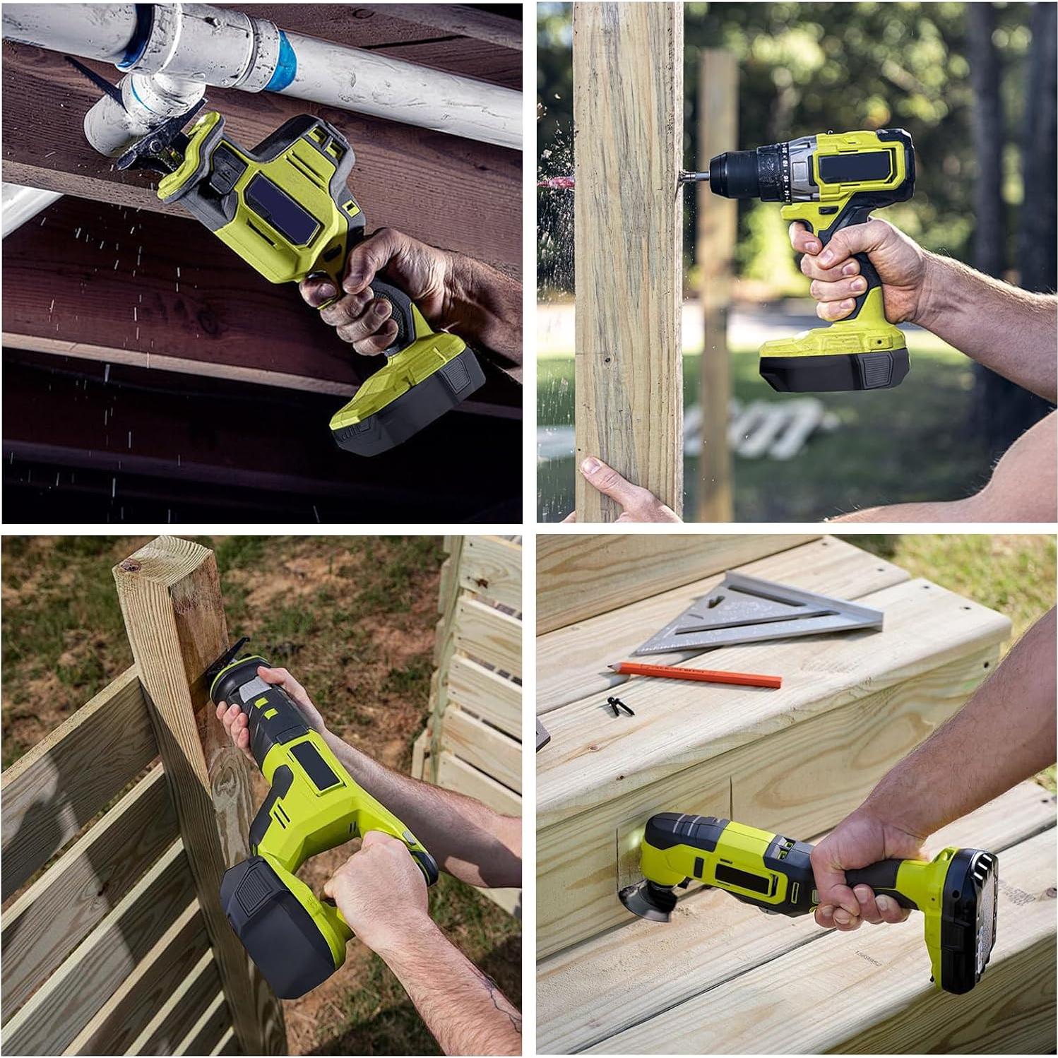 2 Baterías de Litio 18V 6000mAh Ryobi P108 Reemplazo