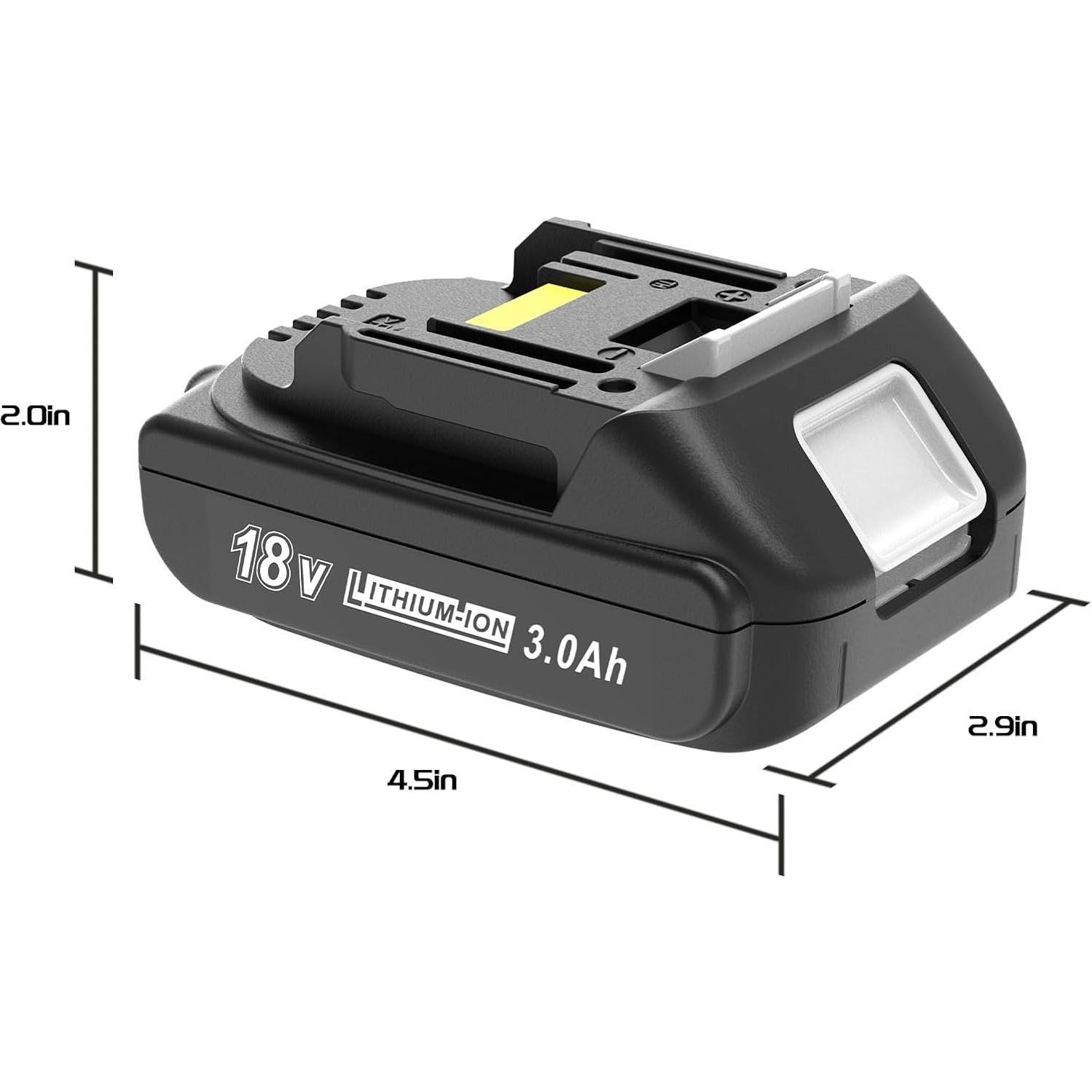 Paquete de 2 Baterías 3000mAh 18V Ion Litio WORTHMAH