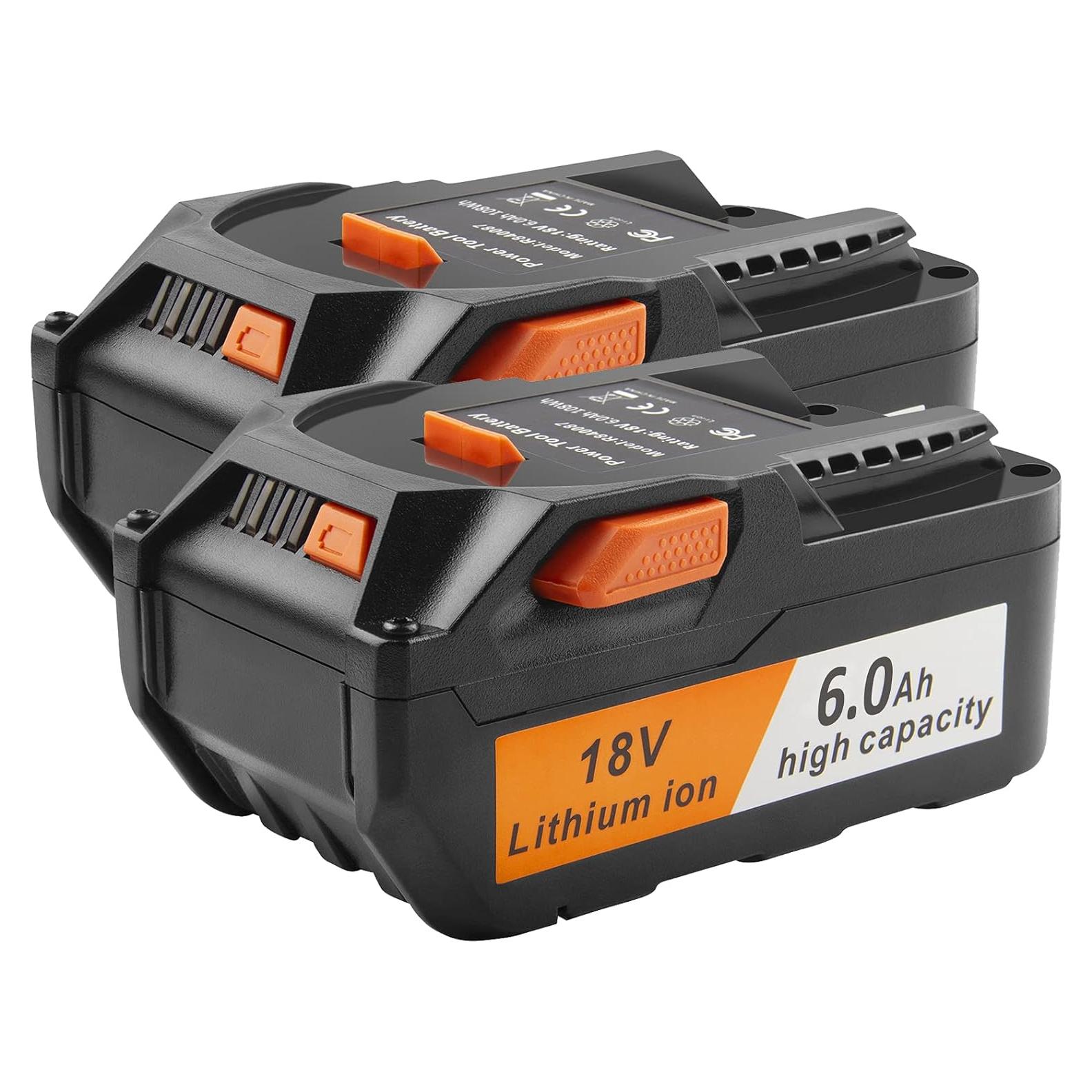 Batería de Litio 18V 6.0Ah TREE.NB para Herramientas Ridgid - 2 Paquetes