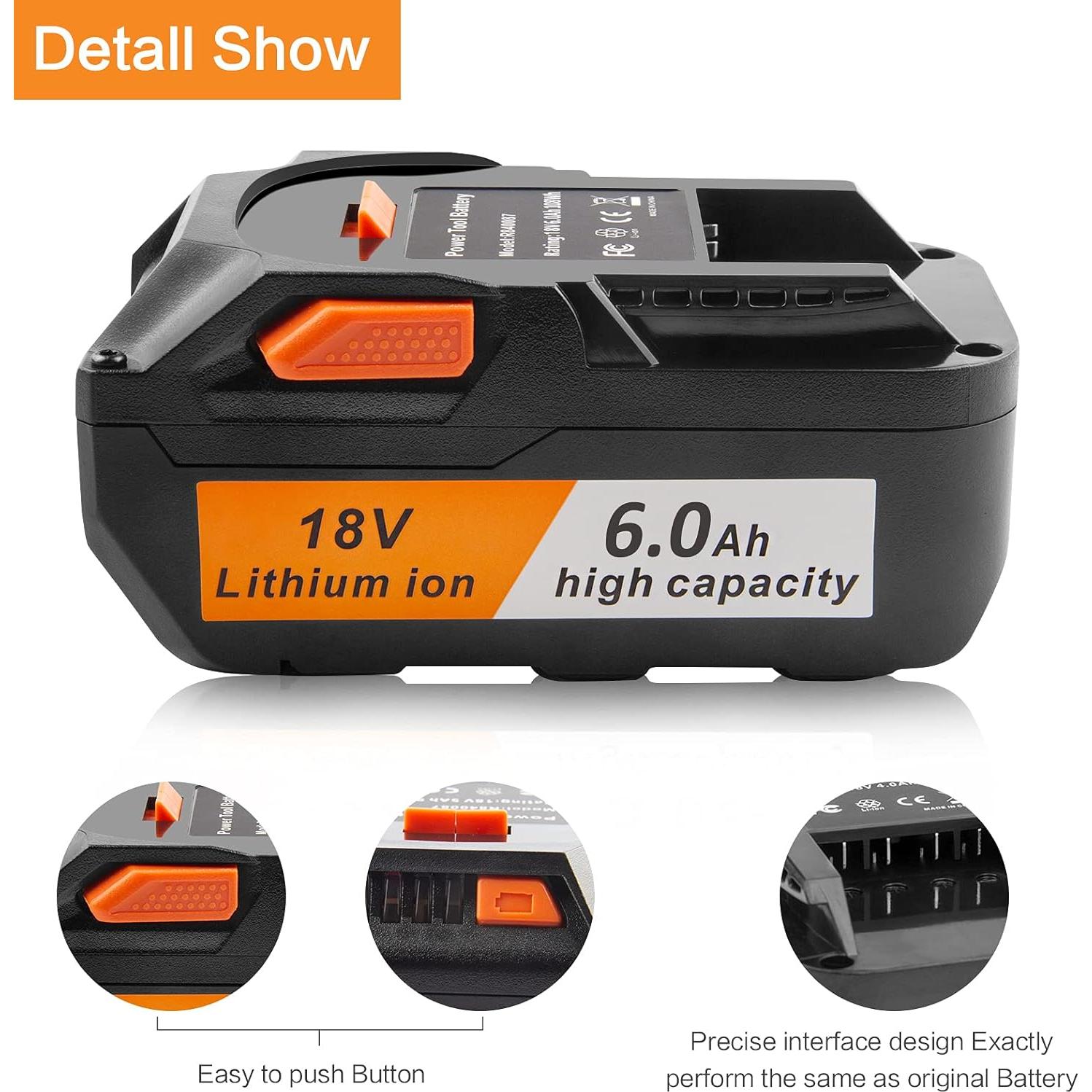Batería de Litio 18V 6.0Ah TREE.NB para Herramientas Ridgid - 2 Paquetes