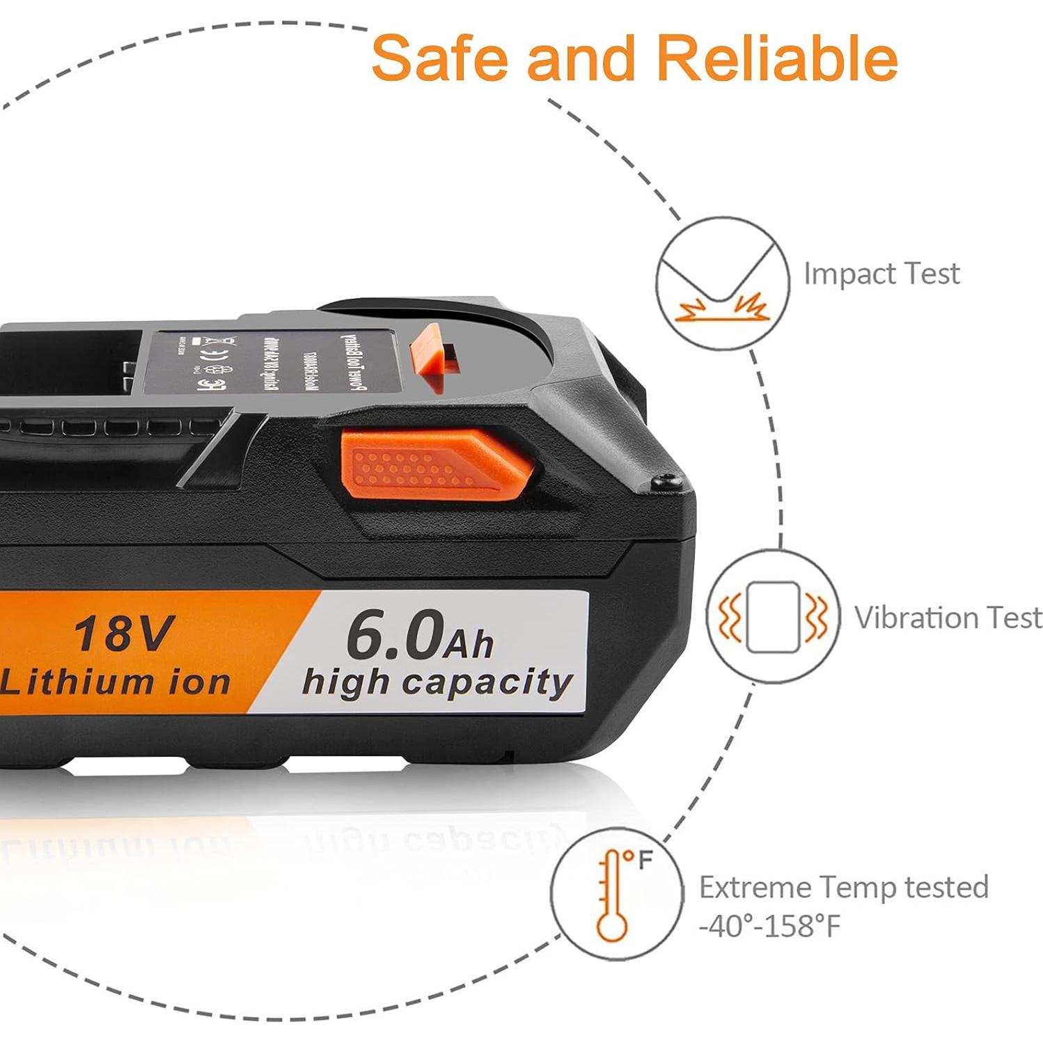 Batería de Litio 18V 6.0Ah TREE.NB para Herramientas Ridgid - 2 Paquetes