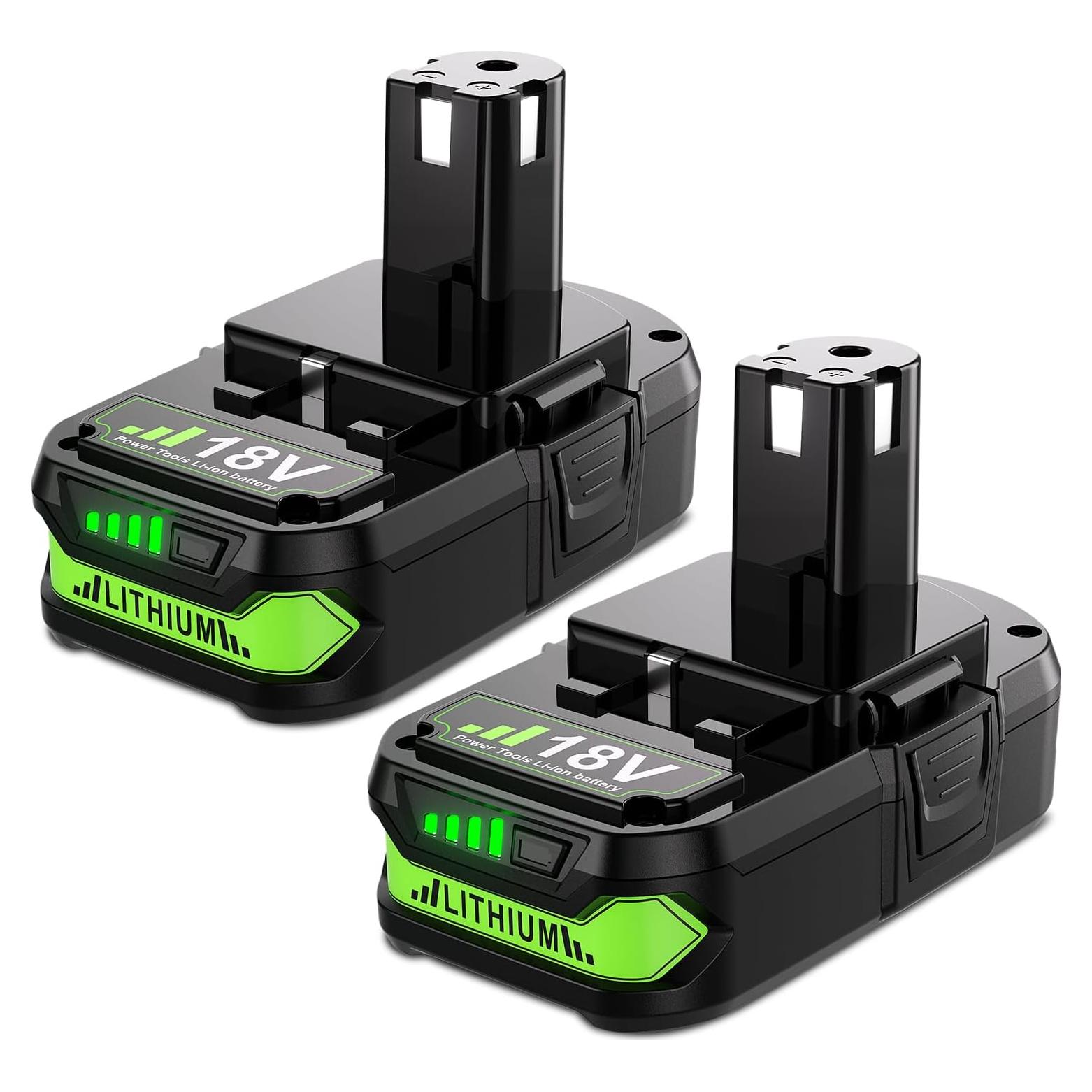 2 Baterías de Litio 18V Bonacell P107 para Ryobi ONE+