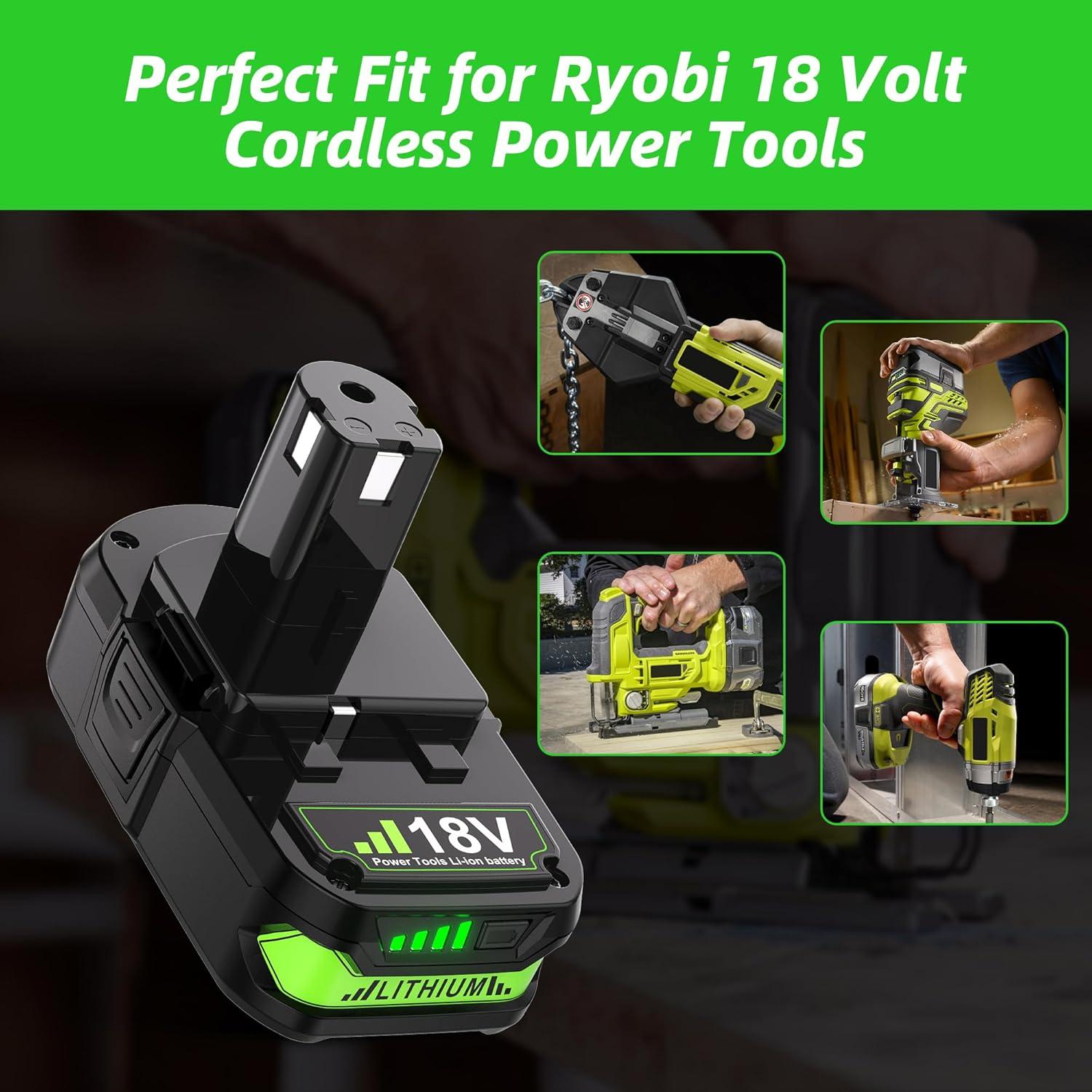 2 Baterías de Litio 18V Bonacell P107 para Ryobi ONE+