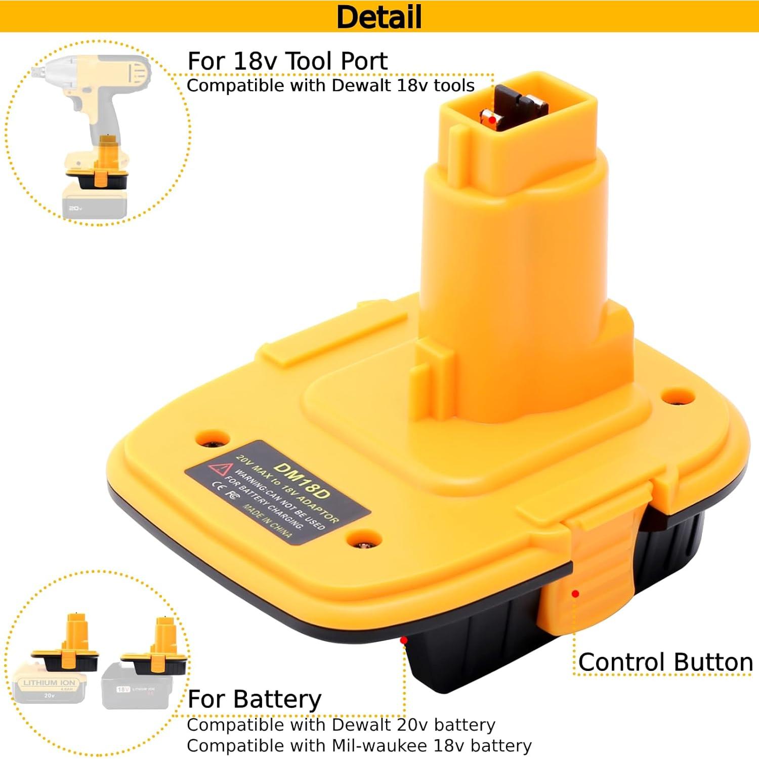 Adaptador de Batería DM18D Tulepowceeng para Dewalt 18V