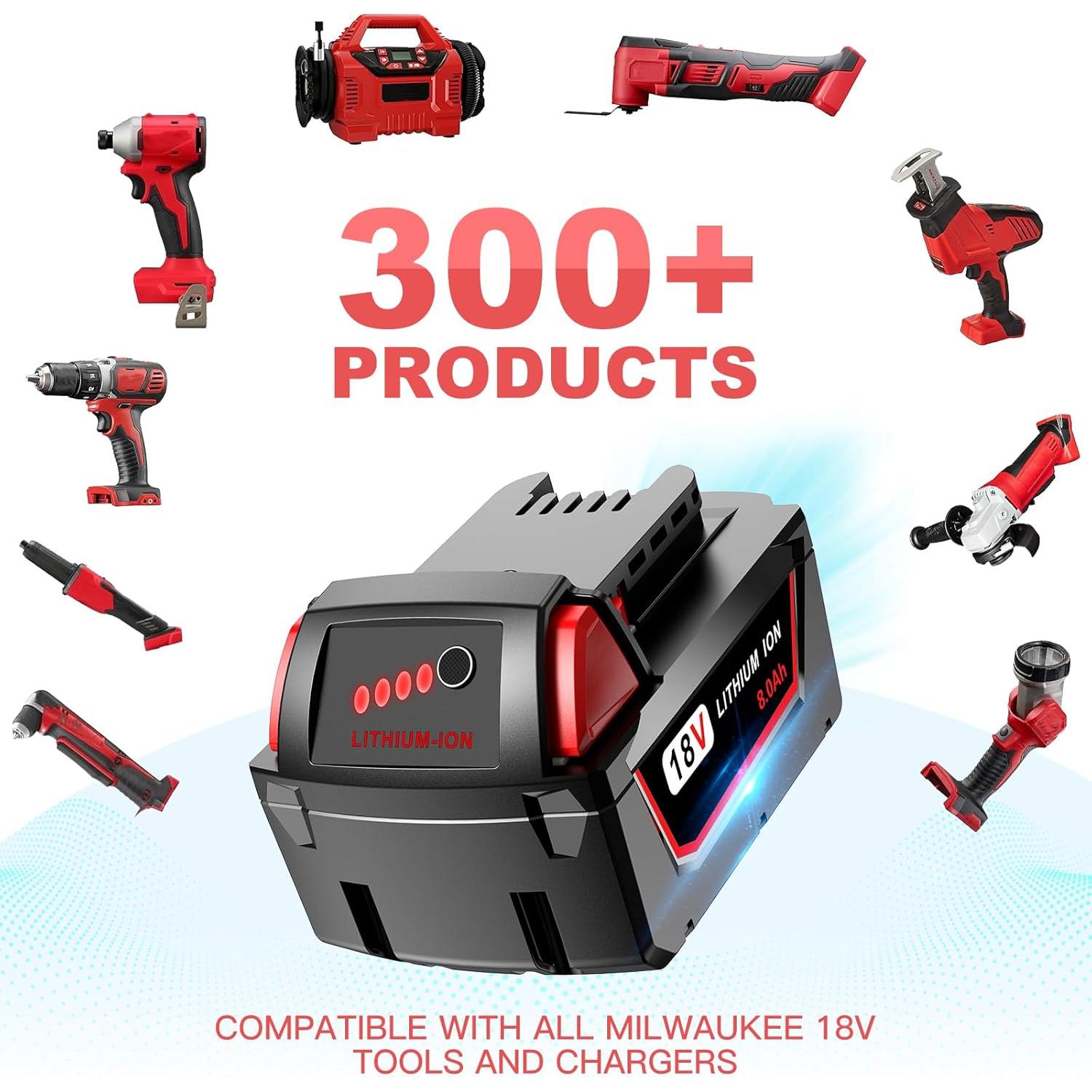 Paquete de 2 Baterías 8.0Ah Milwaukee 48-11-1860 18V