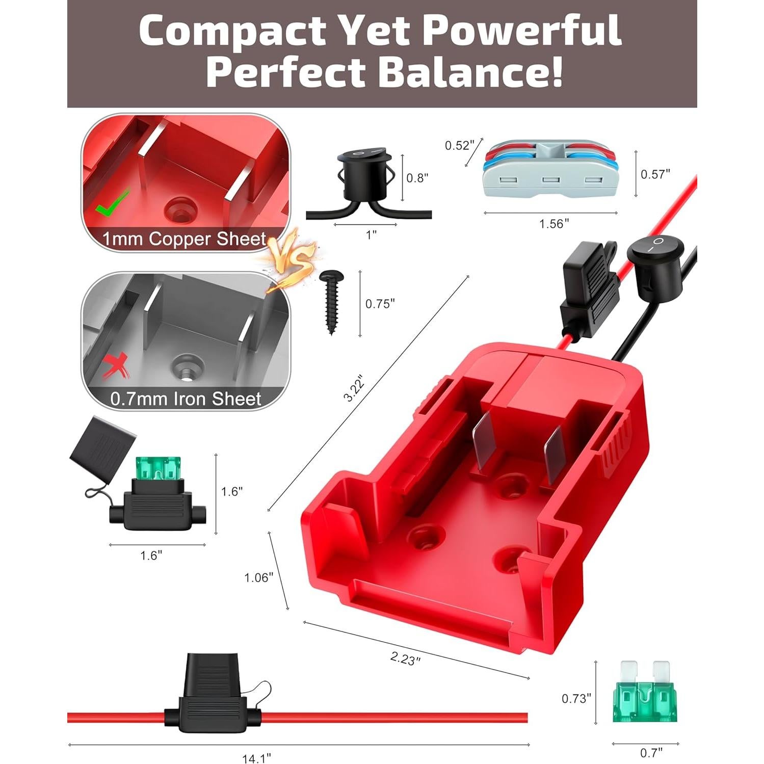 Kit Adaptador Batería 18V Milwaukee M18 2-Pack con Interruptor