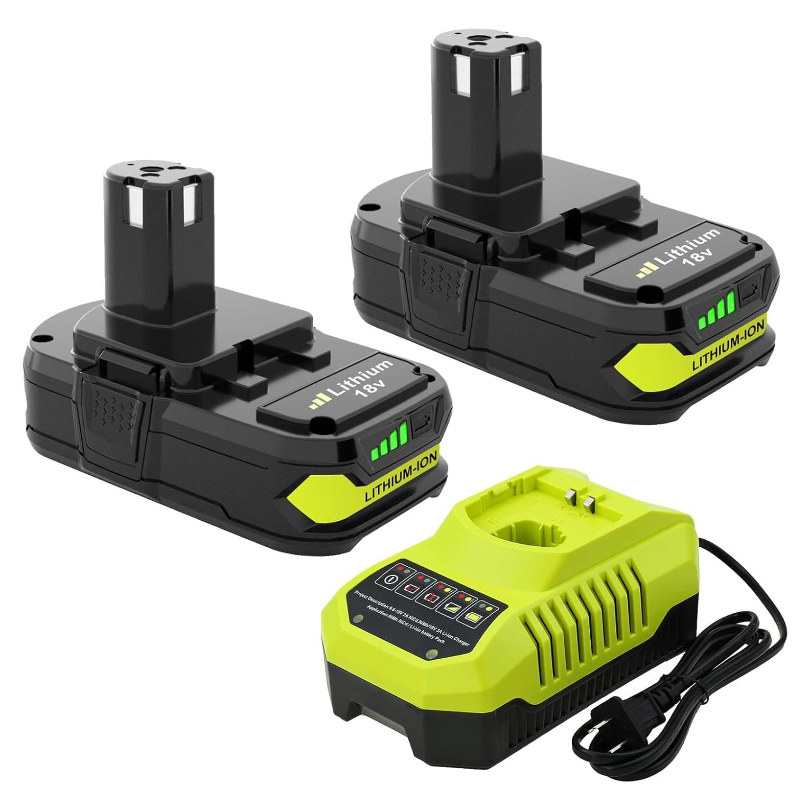 Batería de Reemplazo 3600mAh Moticett para Ryobi 18V (2-Pack)