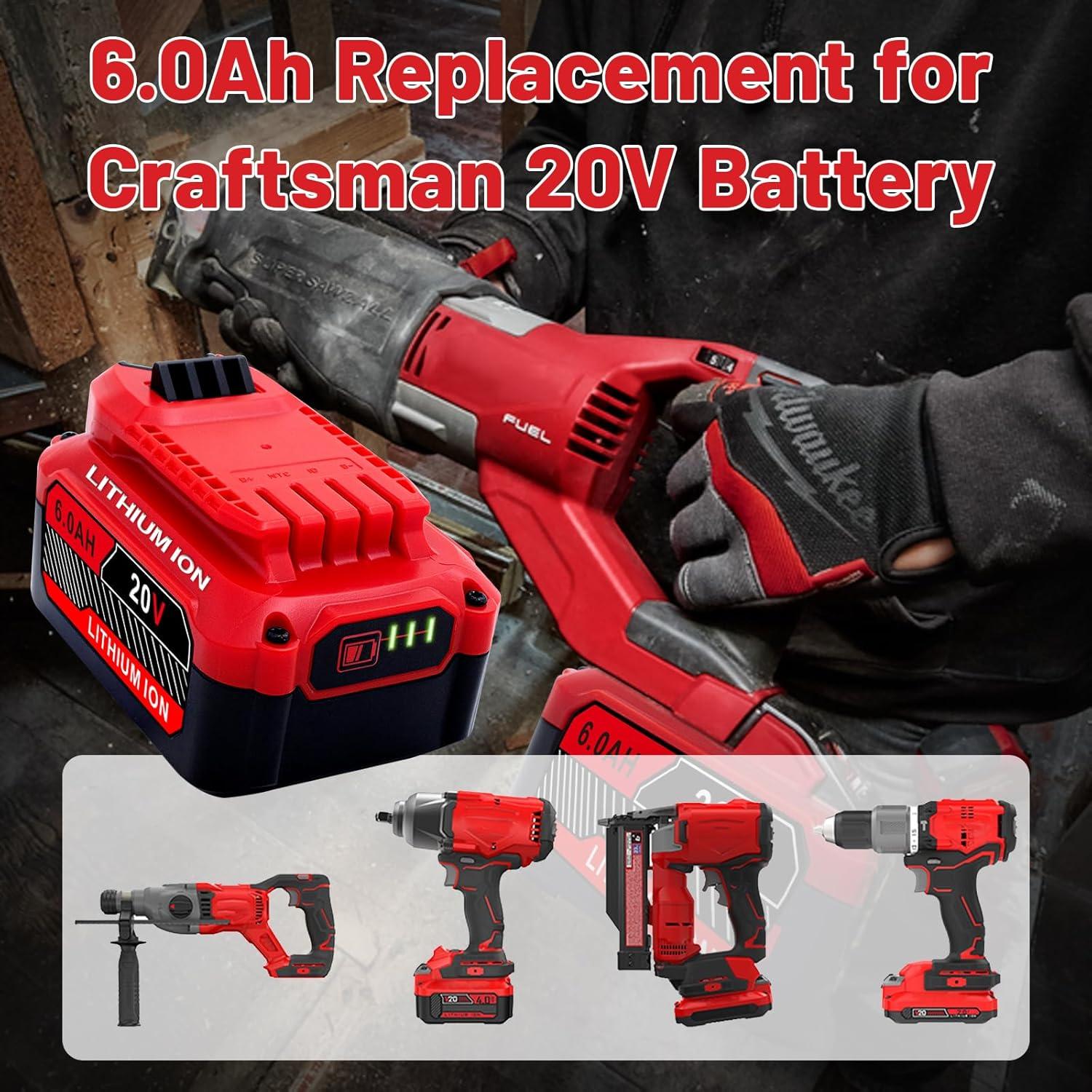 Baterías de Reemplazo Craftsman 20V 6.0Ah 2-Pack Ultraxxis